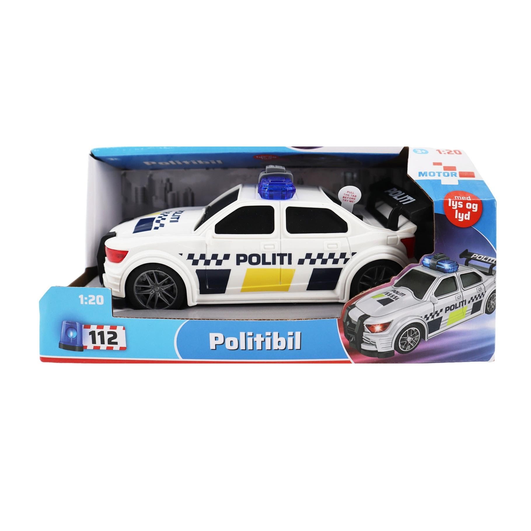 Impulse Toys Politibil m/lys og lyd 19cm Legetøjsbil 1600012A