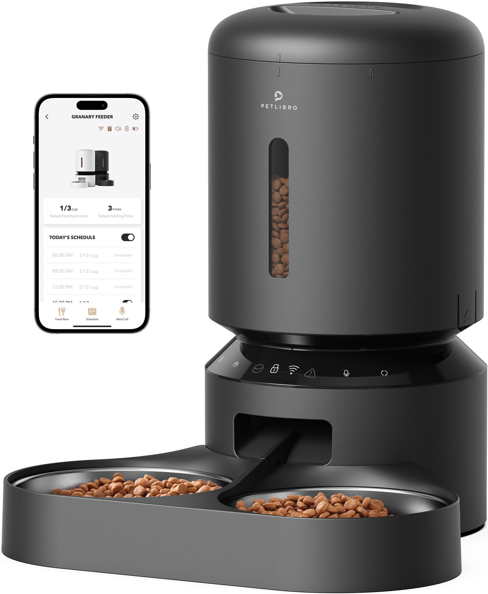 Petlibro GRANARY WIFI DUAL FOOD TRAY BLACK Hundeudstyr PL-AF103-96B