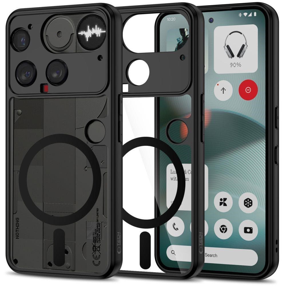 Tech-Protect MagMat MagSafe Case for Nothing Phone 3 - Black and Clear Mobilcover 5906302330775