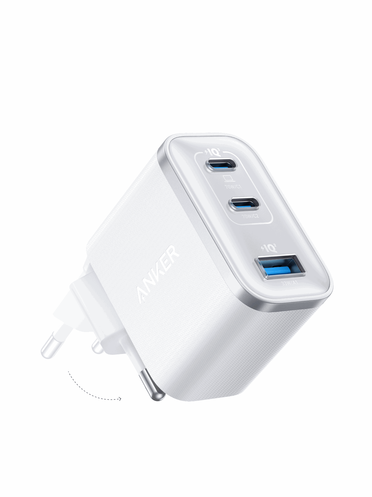 Anker Nano Charger (70W 3 Ports) - White Mobil Oplader A121AL21