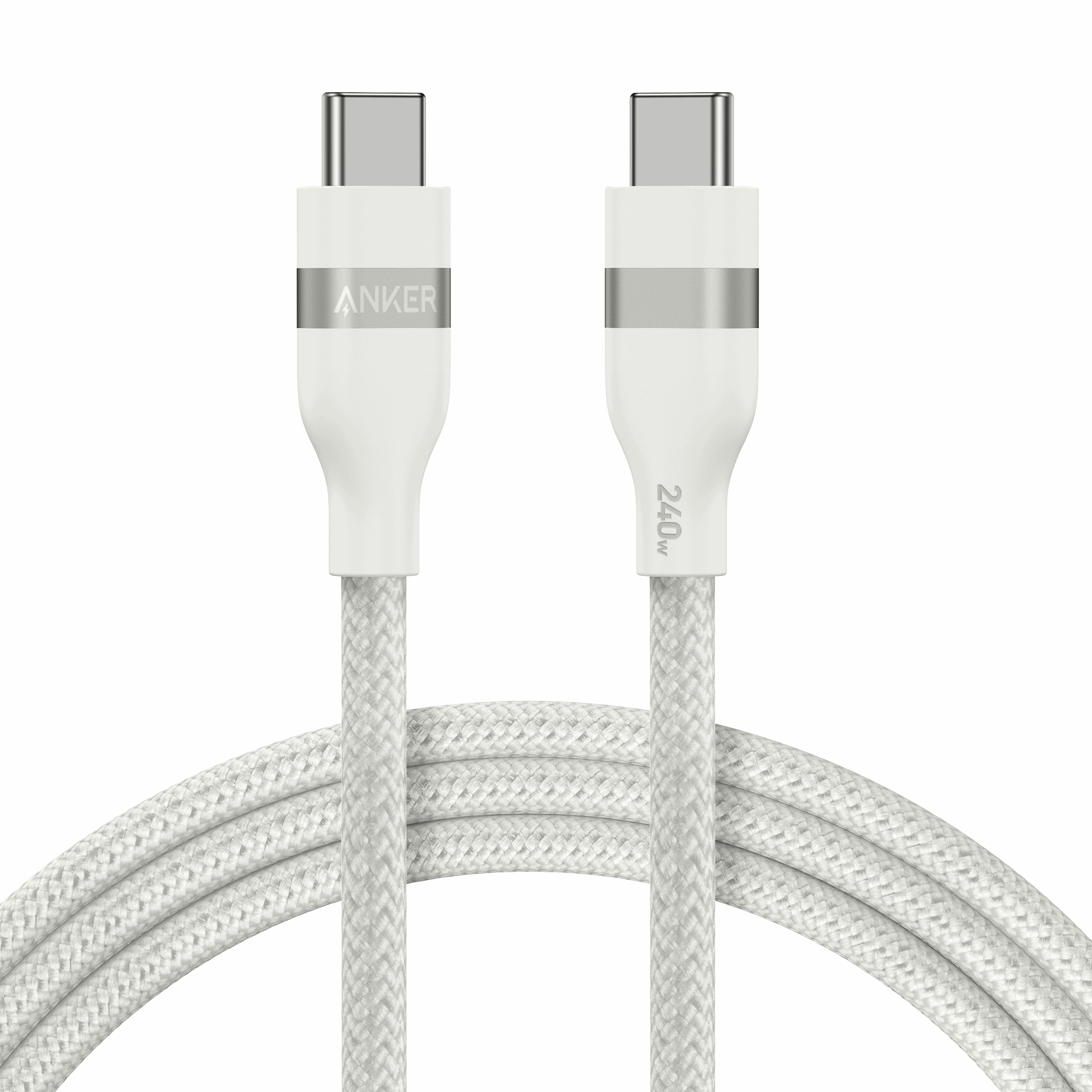 Anker USB-C to USB-C Cable (0.9m 240W Upcycled-Braided) - White Usb Kabel Hvid A82E2021