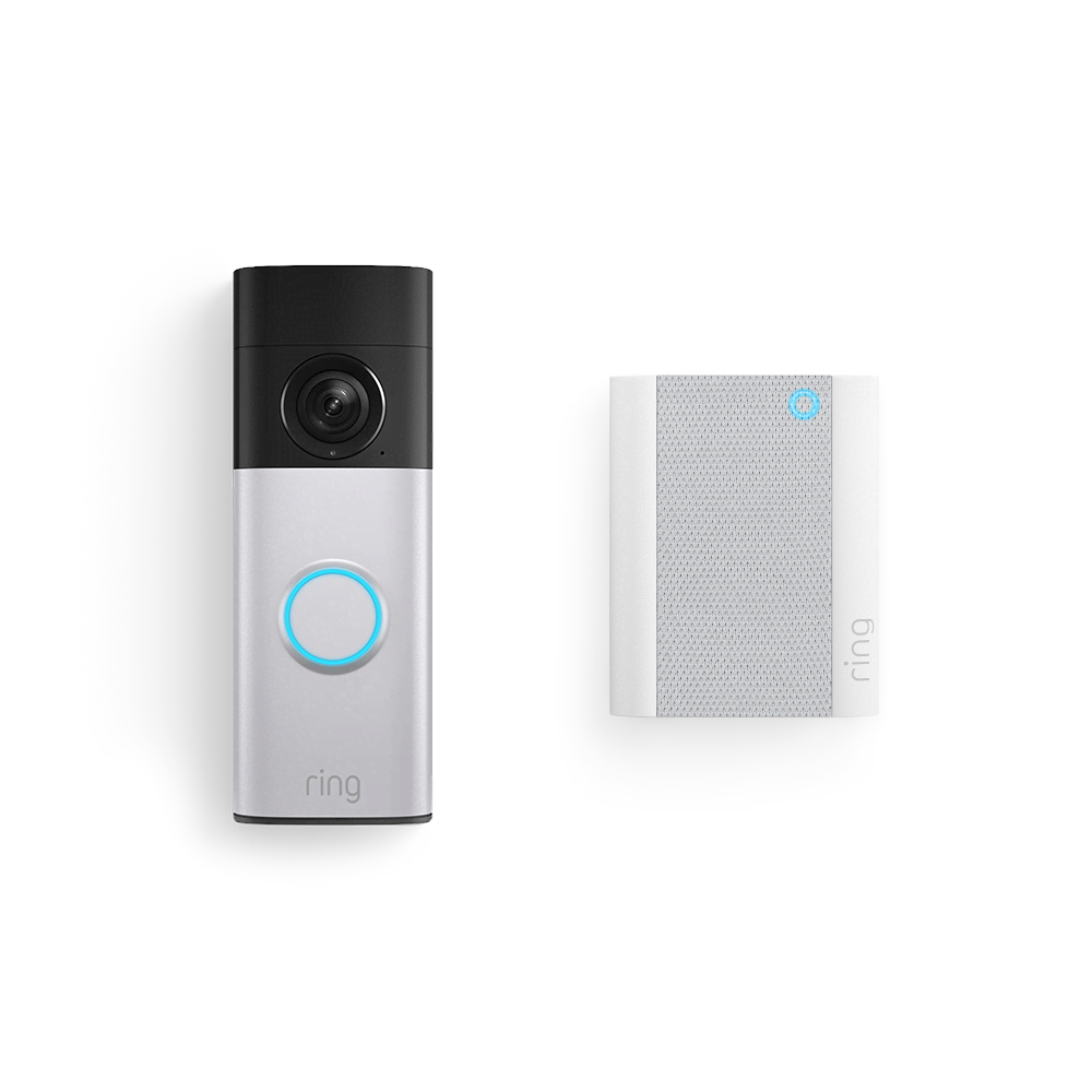 Ring Battery Video Doorbell Plus - Retinal 2K & Chime (3rd Gen) - Nickel Silver