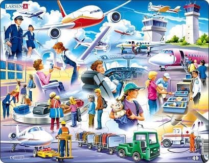 Larsen Puzzles Puzzle Airport - 42 pieces Maxi (36.5x28.5 cm) 2D Puslespil Puslespil US27