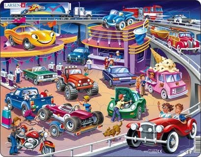 Larsen Puzzles Puzzle Cars - 58 pieces Maxi (36.5x28.5 cm) 2D Puslespil Puslespil US19