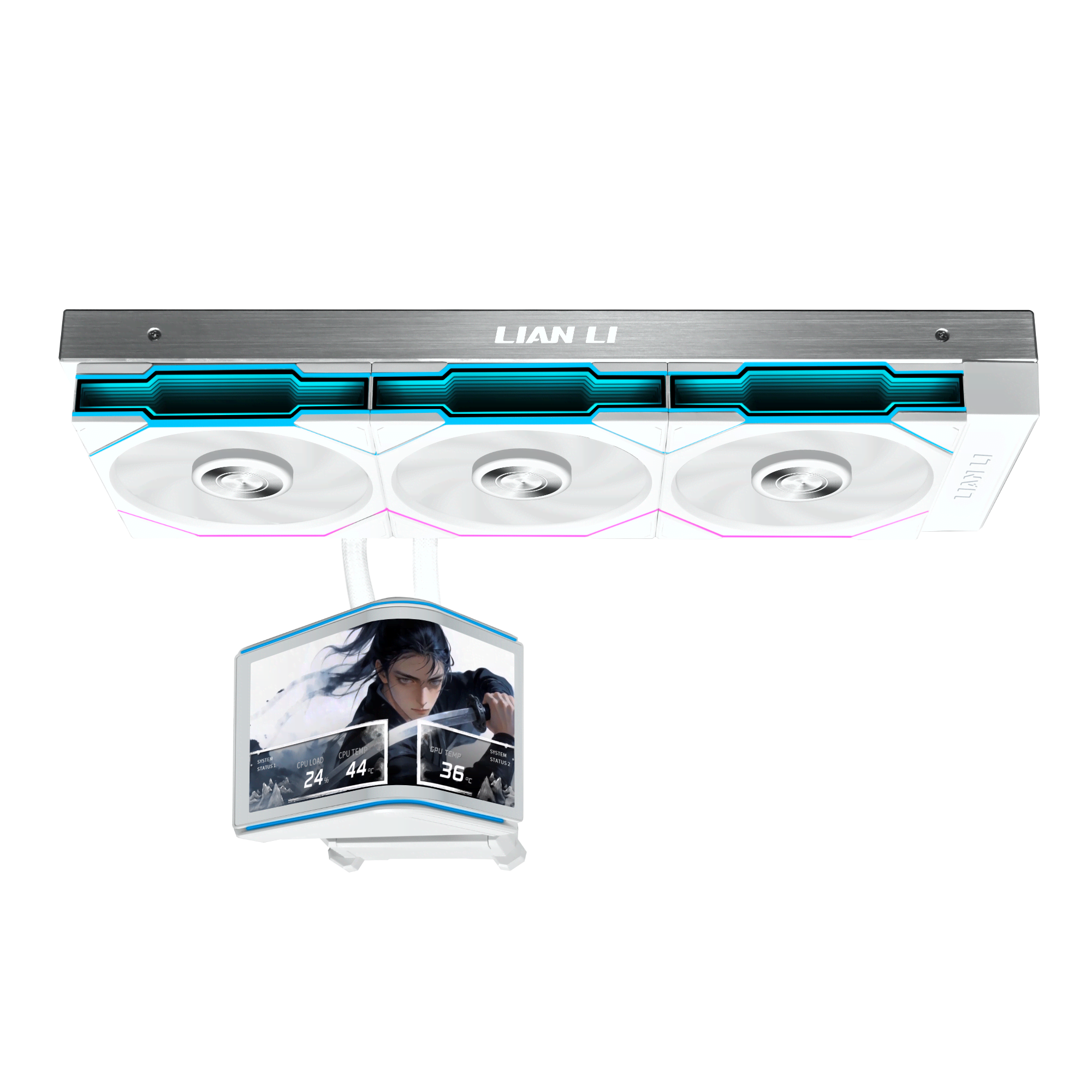 Lian Li HydroShift II OLED Curved 360TL - CPU Vandkøling - Max 33 dBA Cpu Køler Hvid GHS2OLDC36TW