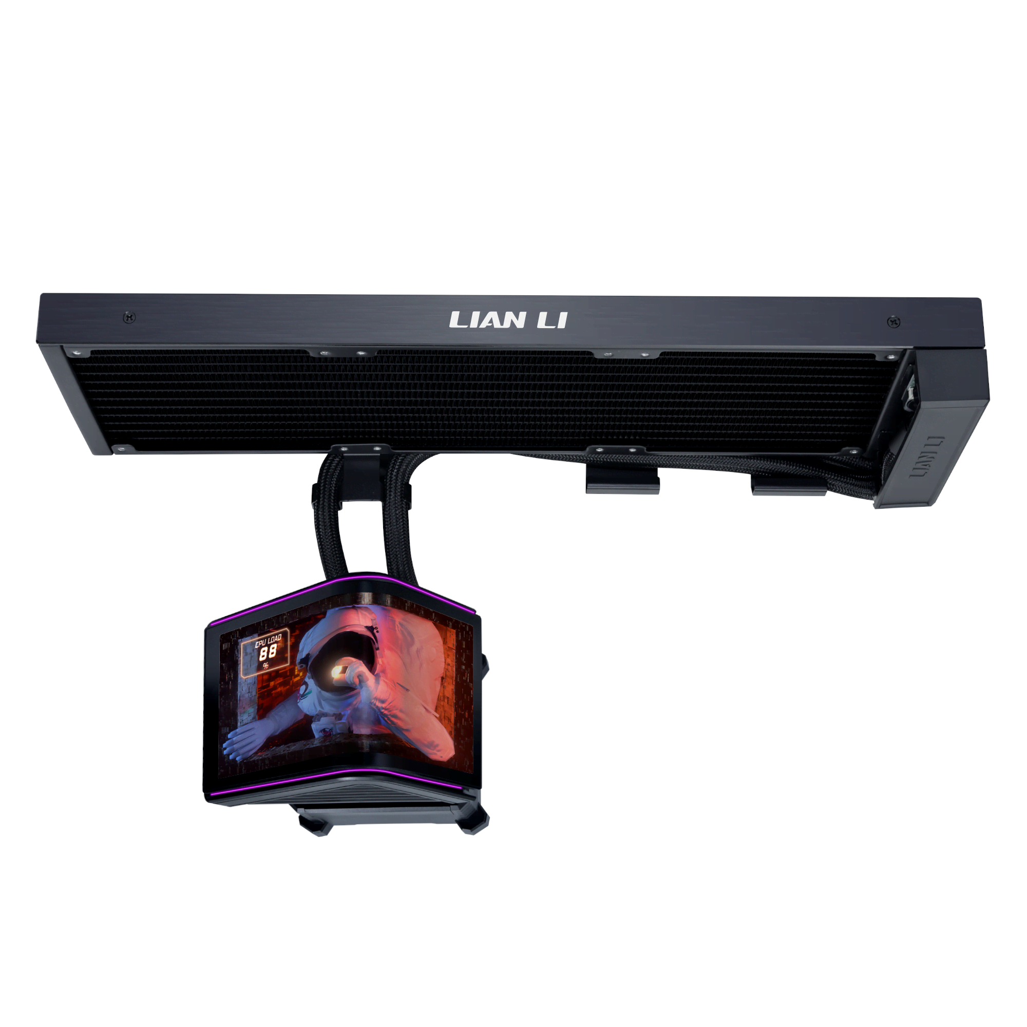 Lian Li HydroShift II OLED Curved 360 FANLESS - CPU Vandkøling Cpu Køler Sort GHS2OLDC36NB
