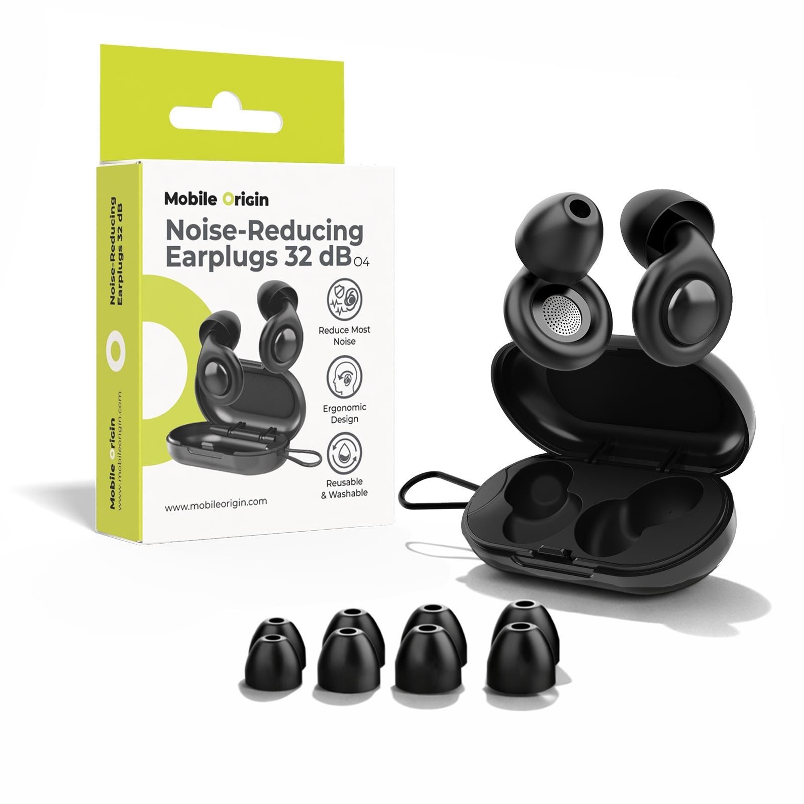 Mobile Origin EA1 Sleeping Earplugs 32 dB - Black Hovedtelefoner Og Headset Sort MO-SEP-EA1
