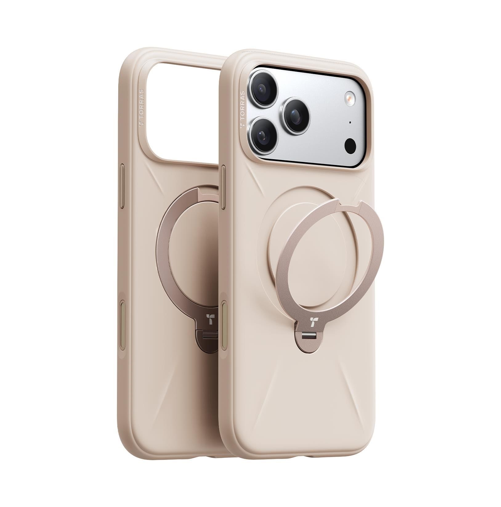 Torras Ostand Q3 Silicone - dessert gold - iPhone 17 Pro Mobilcover X00FX2978