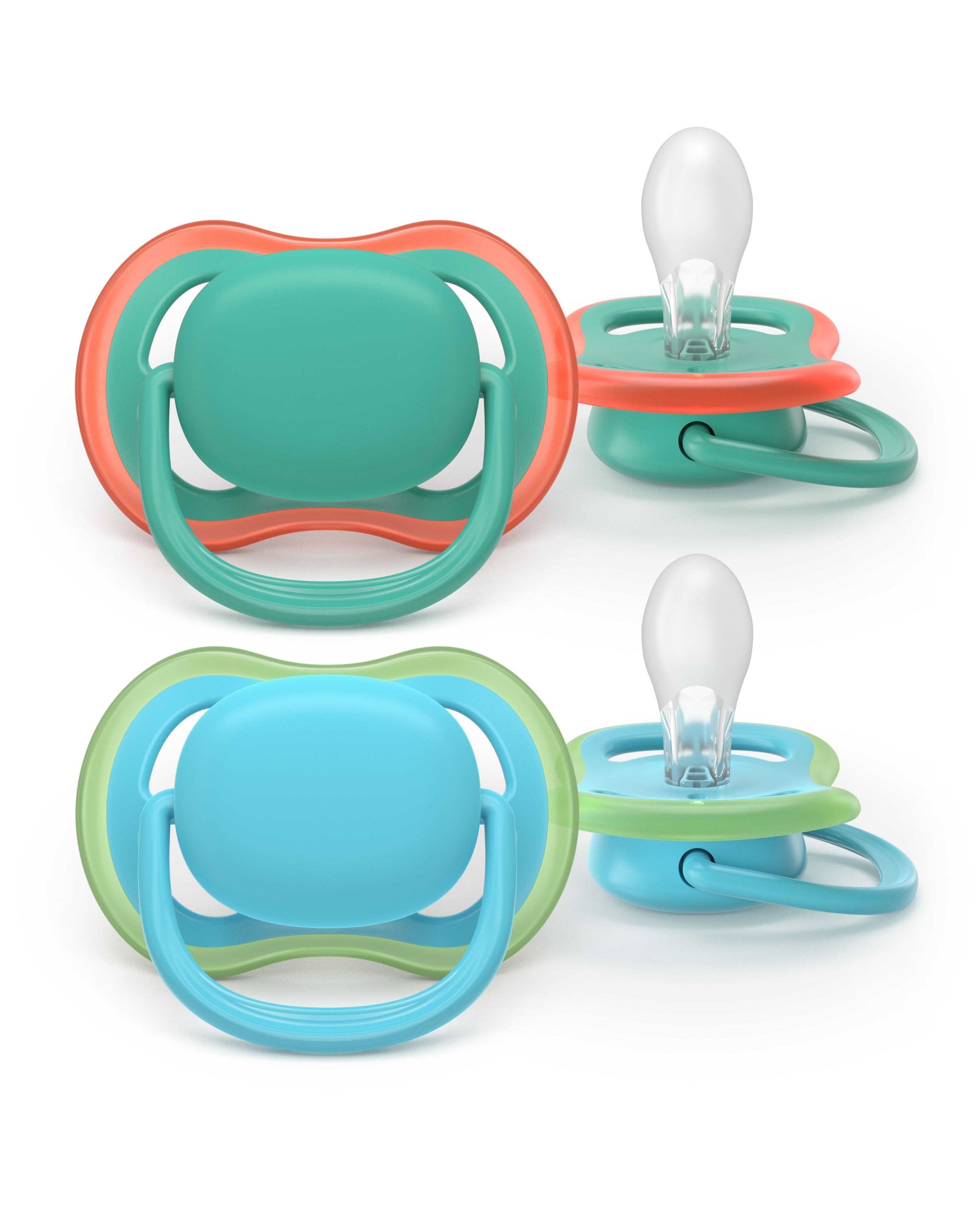 Philips Avent Pacifier ultra air 2 pack 6-18 mdr. grøn/blå Babyudstyr SCF087/10