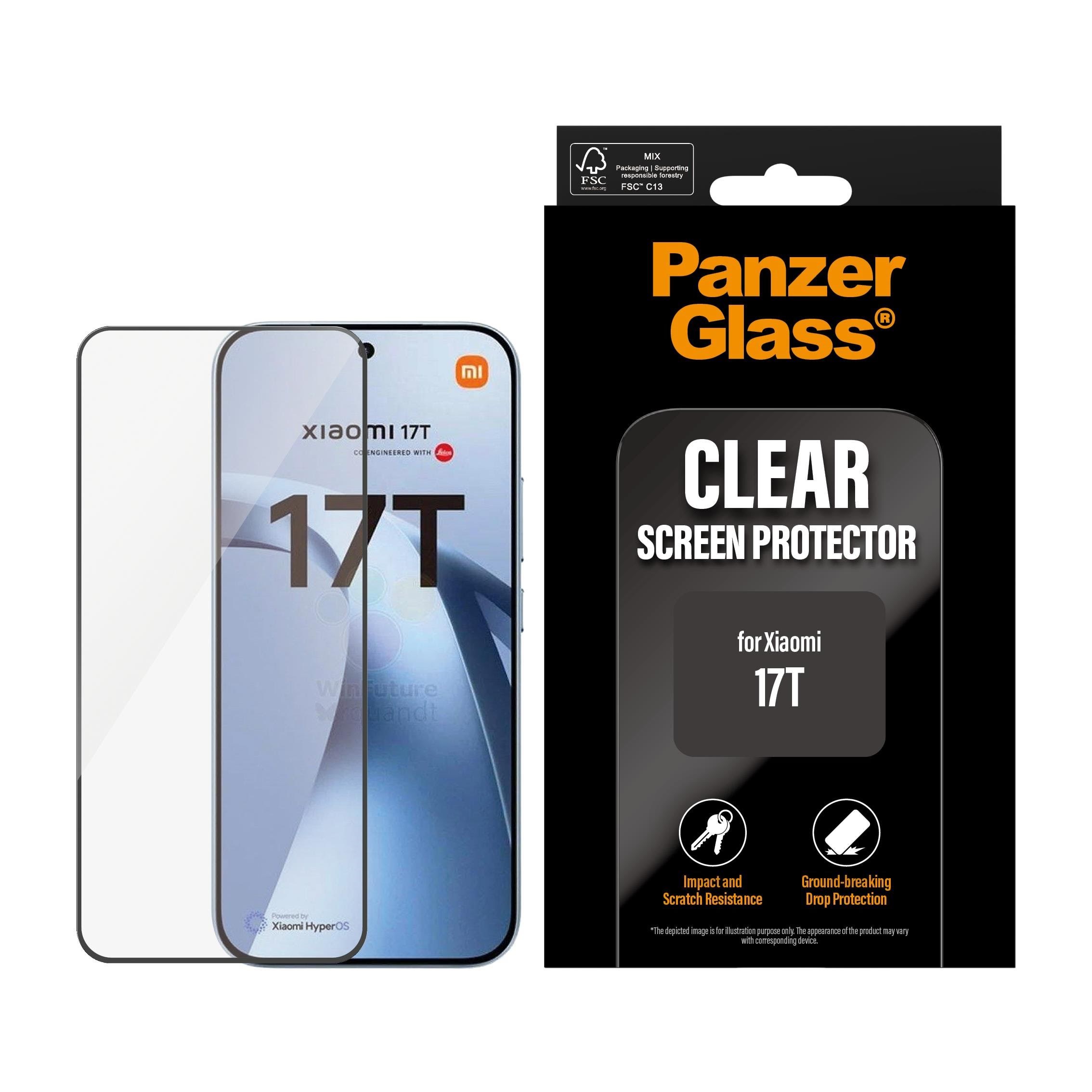 PanzerGlass Screen Protector Xiaomi 17T | Ultra-Wide Fit Beskyttelsesglas PG07526