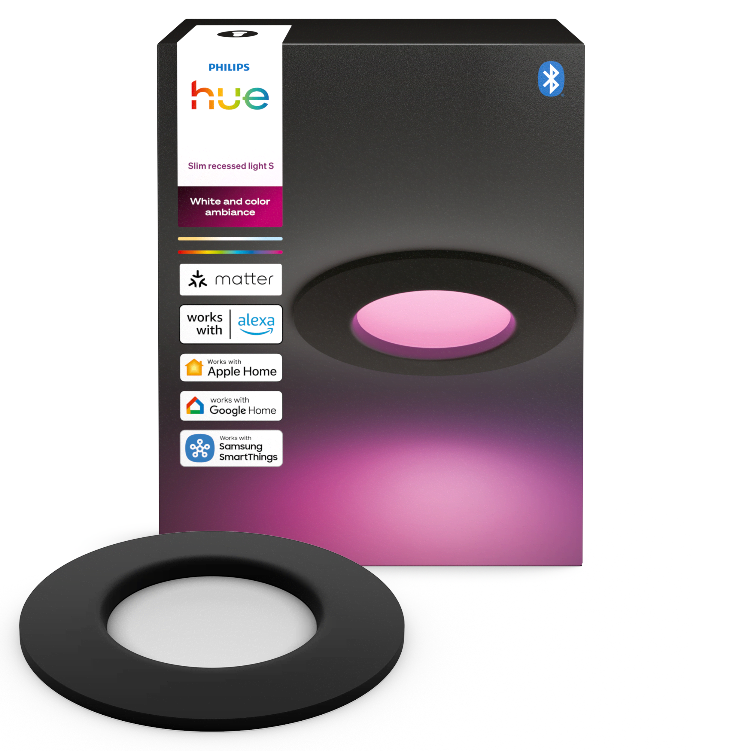 Philips Hue Slim indbygningsspot 90 mm Sort Smart Home 929004291101