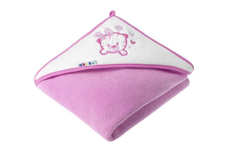 Akuku Baby hooded towel 100 x 100 cm PINK/TIGER Babyudstyr A1253