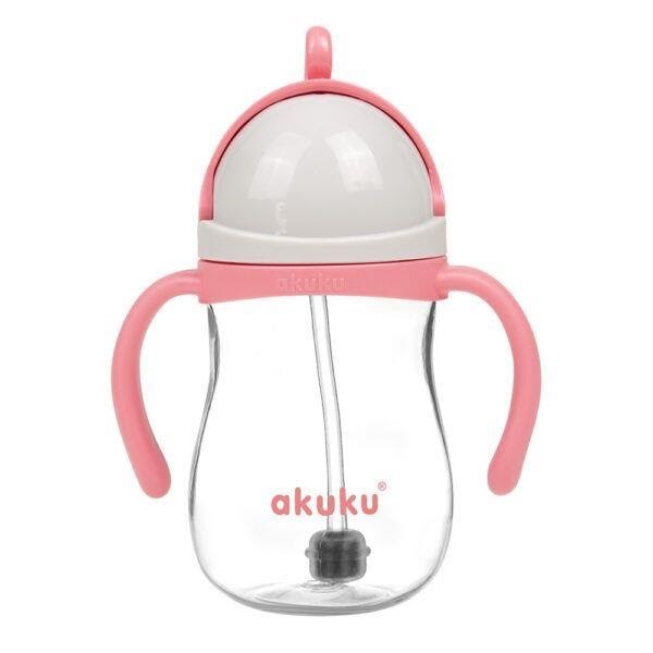 Akuku Non-spill cup with weighted straw PINK Babyudstyr A0676