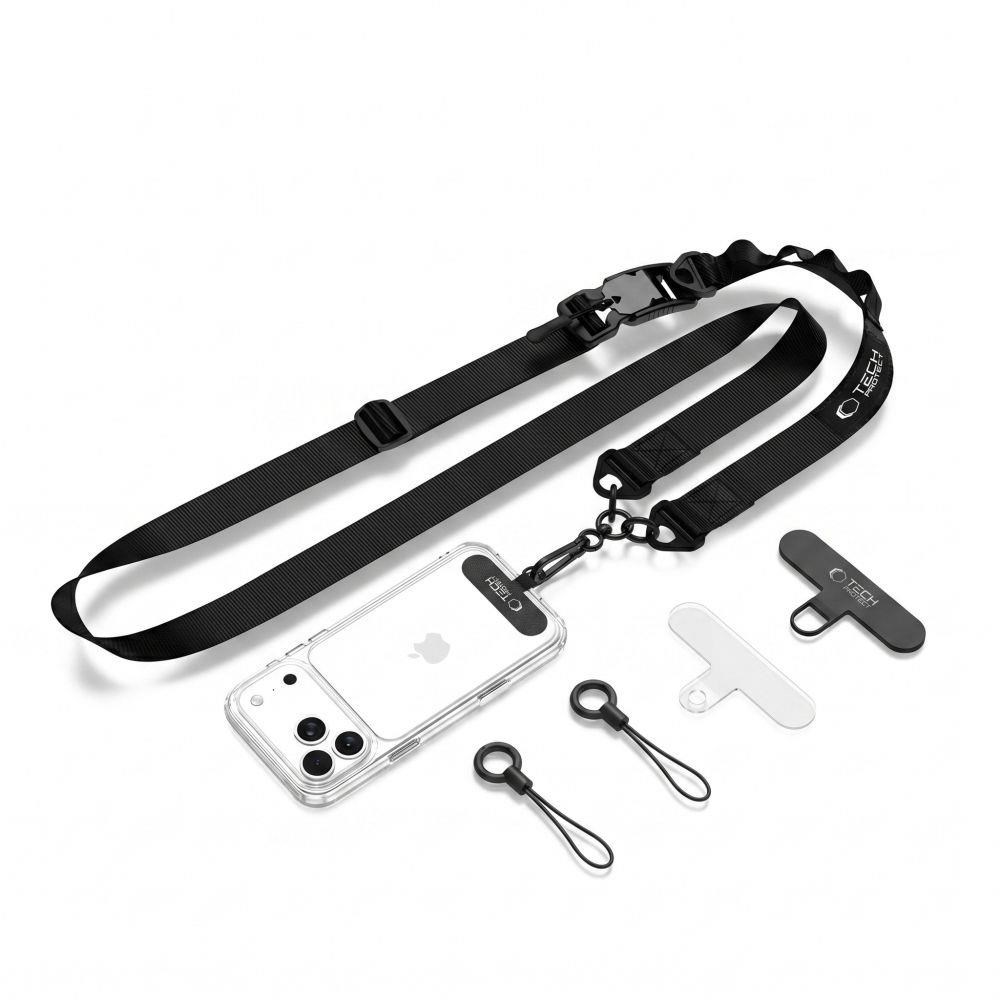 Tech-Protect C9S Rope Crossbody Phone Lanyard - Black Mobil Tilbehør 5906302339655