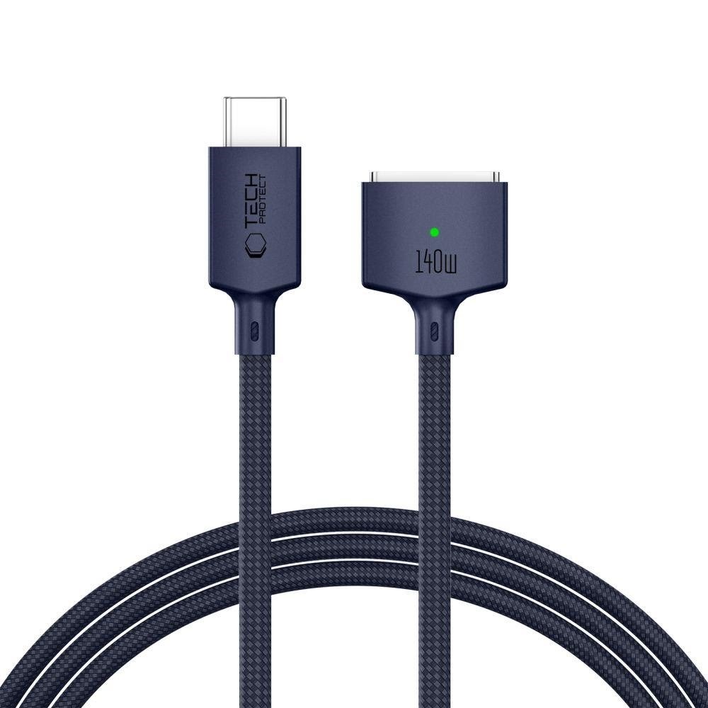 Tech-Protect MMC01 Ultraboost USB-C / USB-C MagSafe 3 140W 200cm Cable for MacBook - Navy Blue