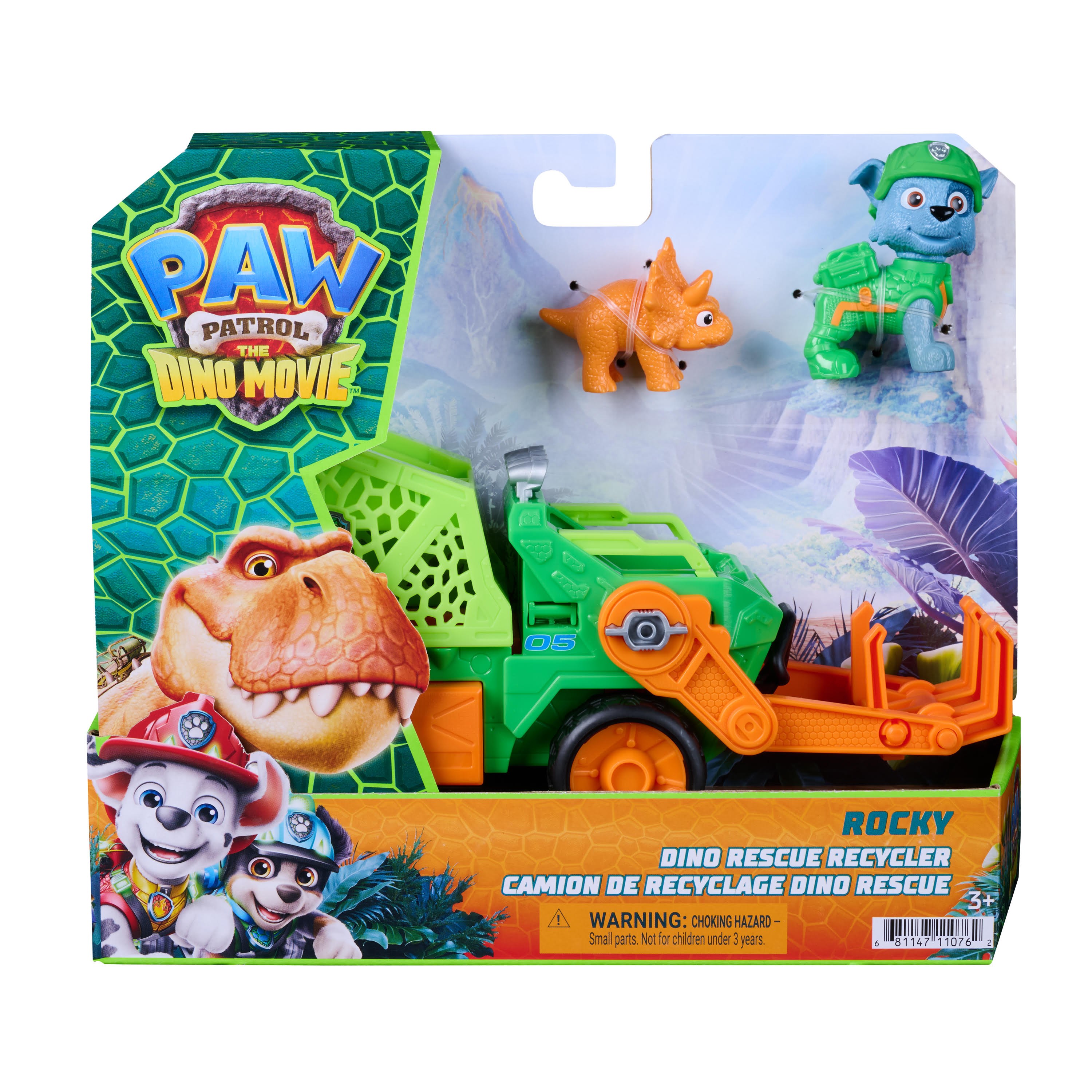 Paw Patrol The Dino Movie Dino Theme Vehicle Rocky Legetøjsbil 97236 / 6075772