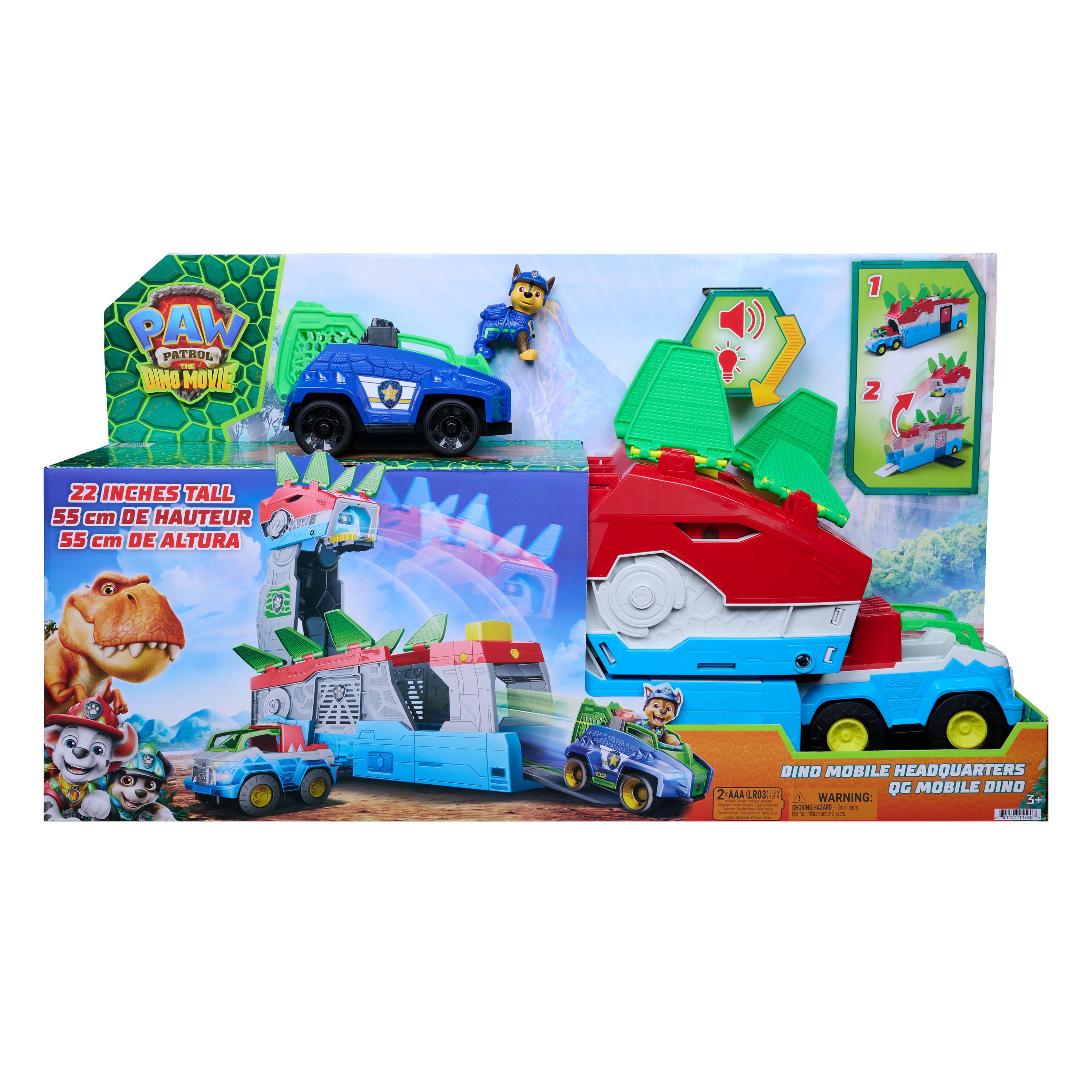 Paw Patrol The Dino Movie 2in1 Dino Mobile Headquarters Legetøjsbil 97292 / 6076044