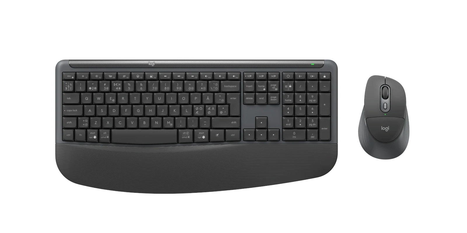Logitech Signature Comfort Plus Combo MK880 for Business (Graphite) - Tastatur & Mus sæt - Nordisk - Grå