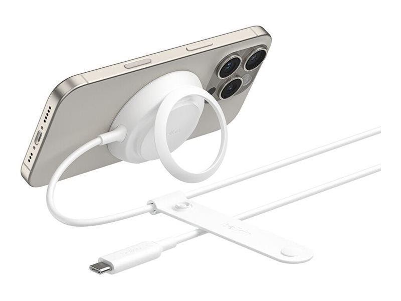 Belkin UltraCharge 25w Qi2 Pad with kickstand - White Mobil Oplader WIA014KQWH