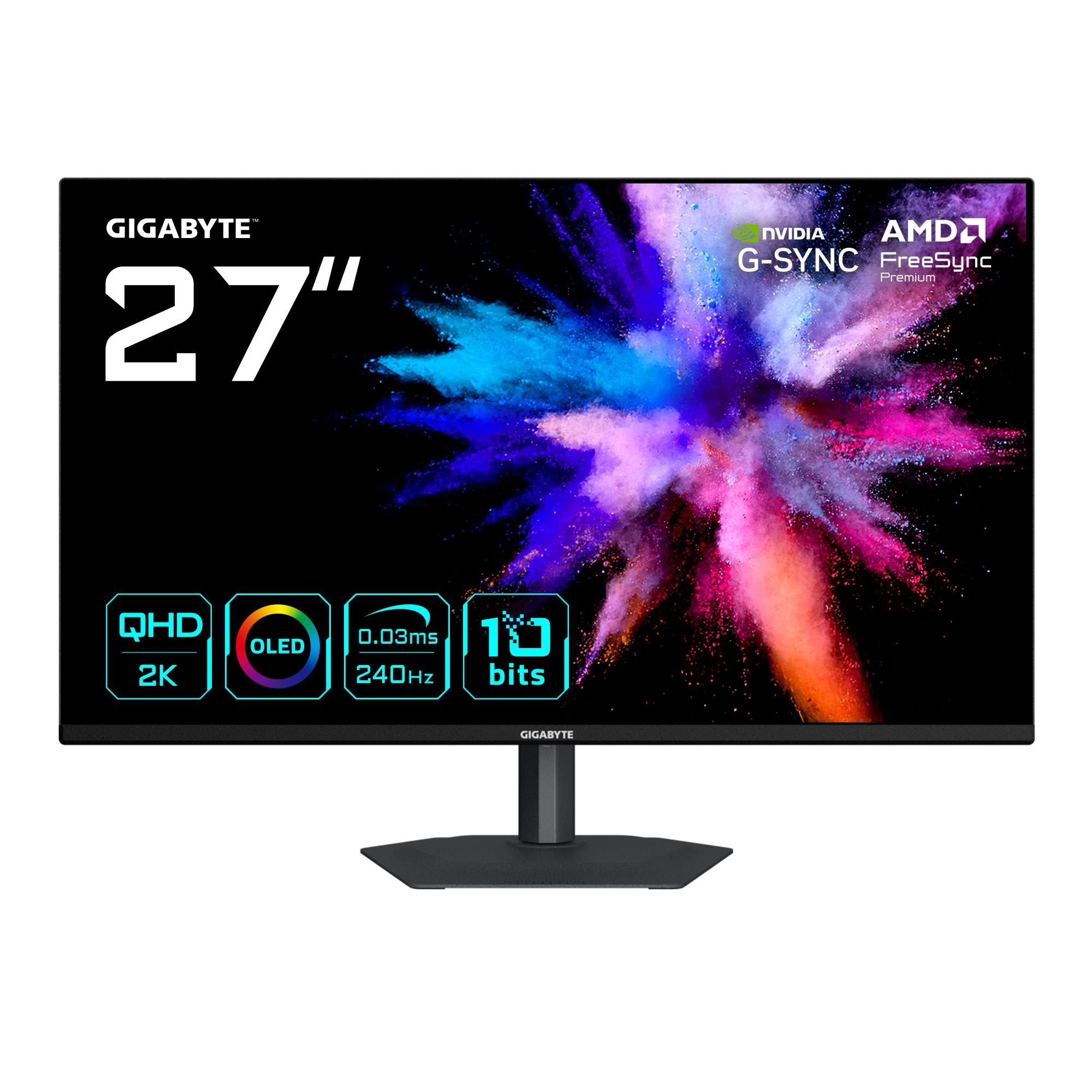 27" GIGABYTE GO27Q24A - 2560x1440 (QHD) - 240Hz - QD-OLED Computerskærm Black