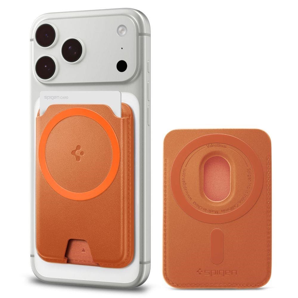 Spigen Valentinus MagFit+ MagSafe Magnetic Phone Wallet - Orange Mobil Tilbehør AFA11340