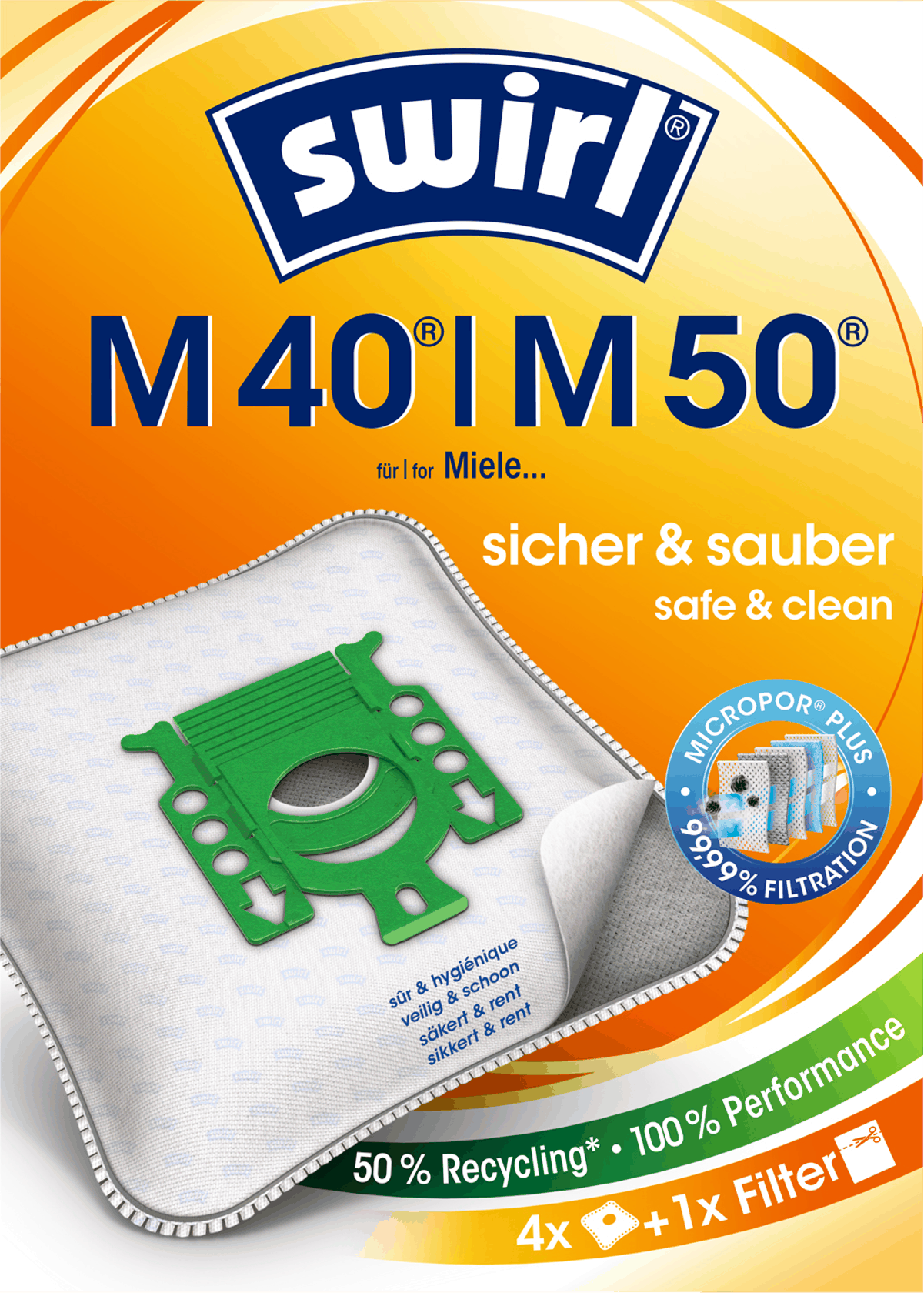 Swirl MODEL M40/M50 ECOPOR Støvsuger Tilbehør 6787741