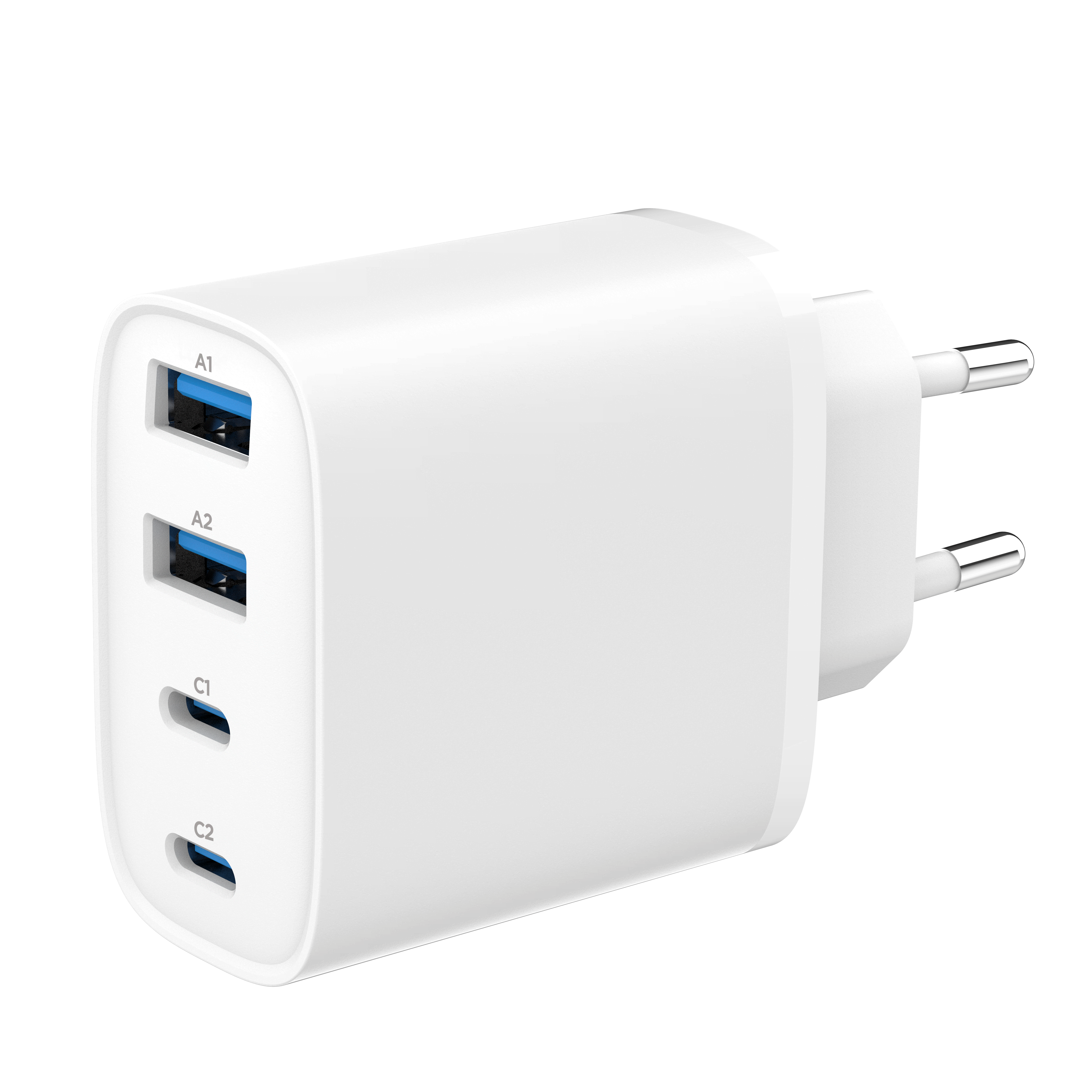 Gembird 4-port 40 W GaN USB fast charger Mobil Oplader TA-UC-2A2C-PD40-01-W
