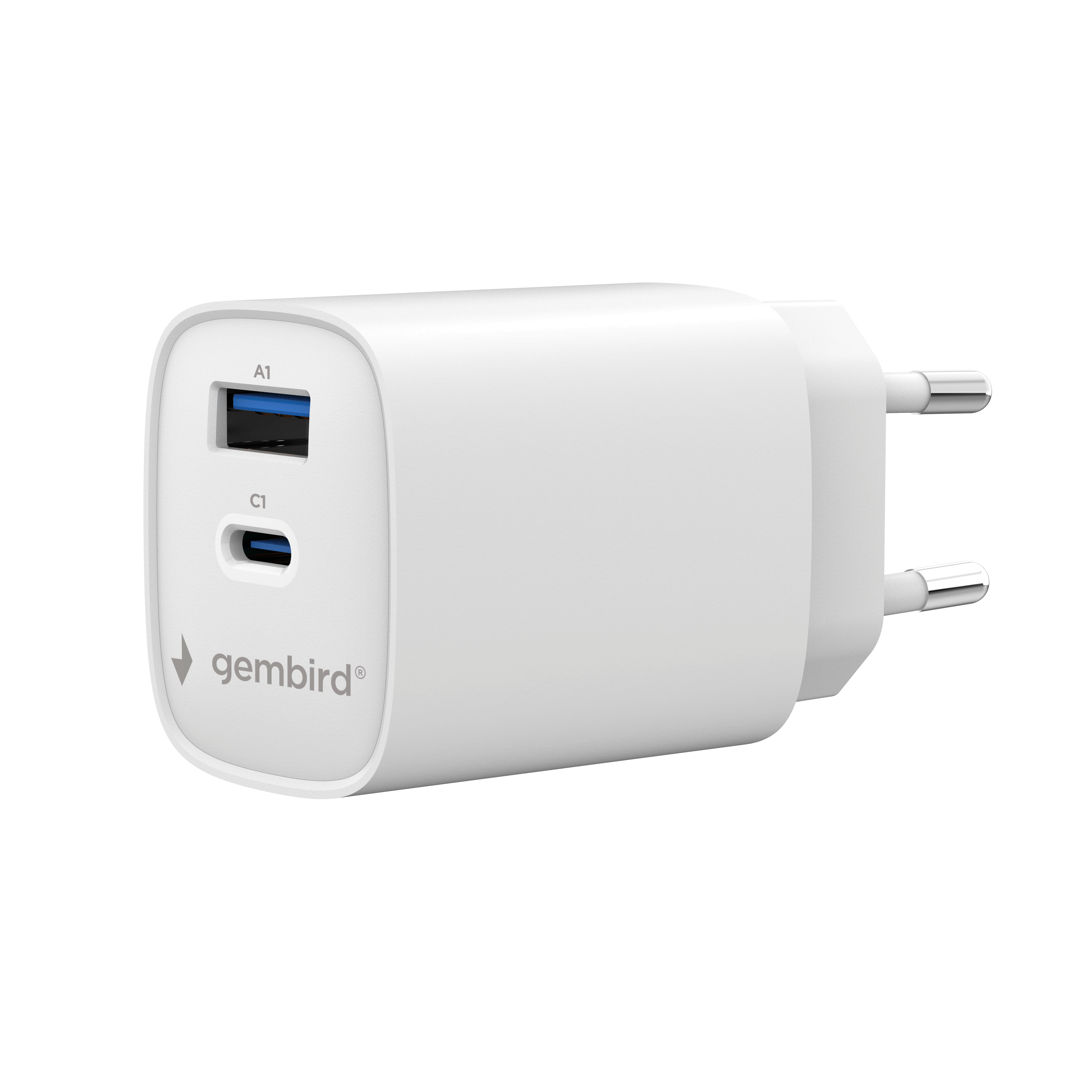 Gembird 2-port 45 W USB fast charger Mobil Oplader TA-UC-1A1C-PD45-01-W