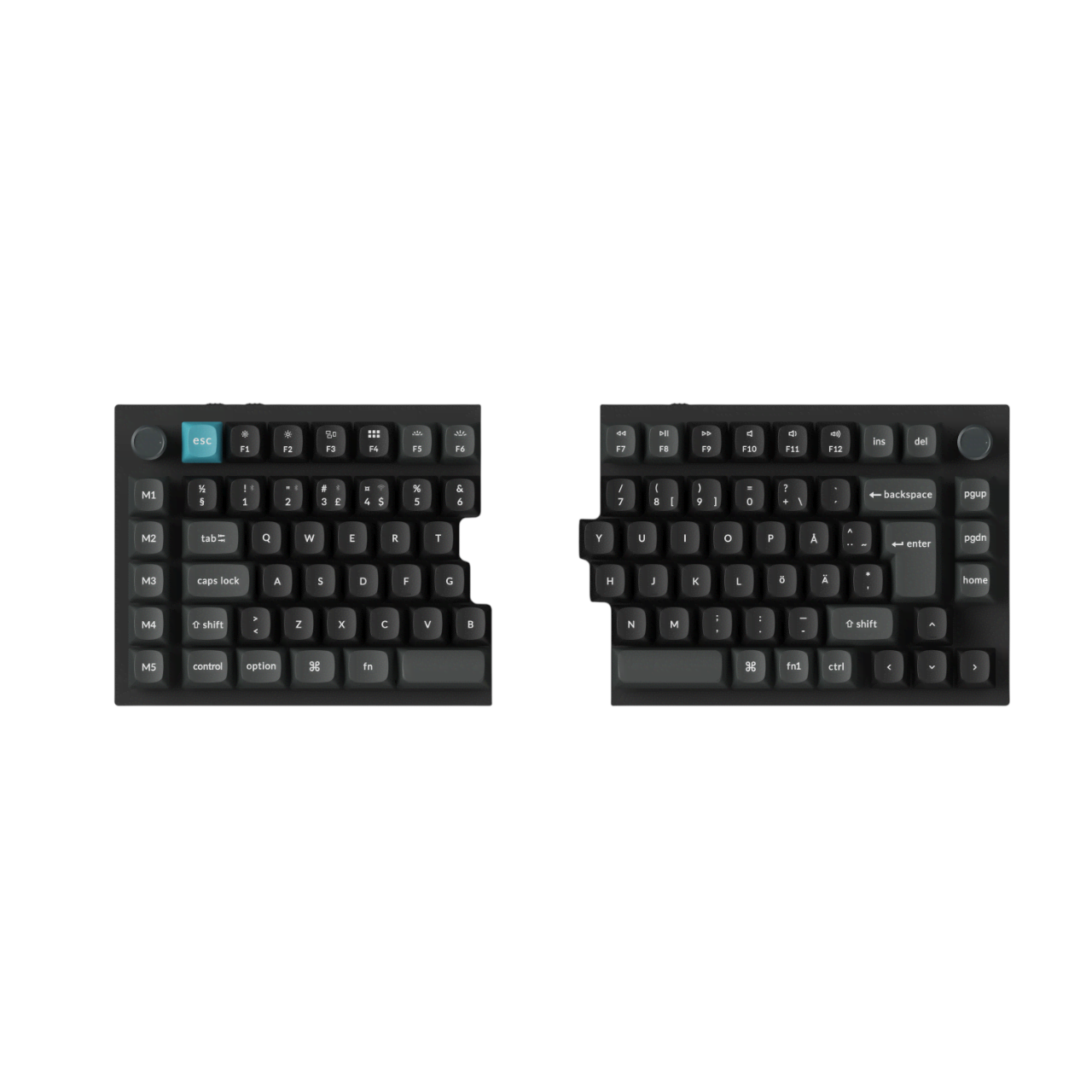 Keychron Q11 Ultra 75% Split 8K Wireless Tri-Mode - POM Red - Gaming Tastatur - Uden Numpad - Nordisk - Sort Tastatur Q11U-M1-BO