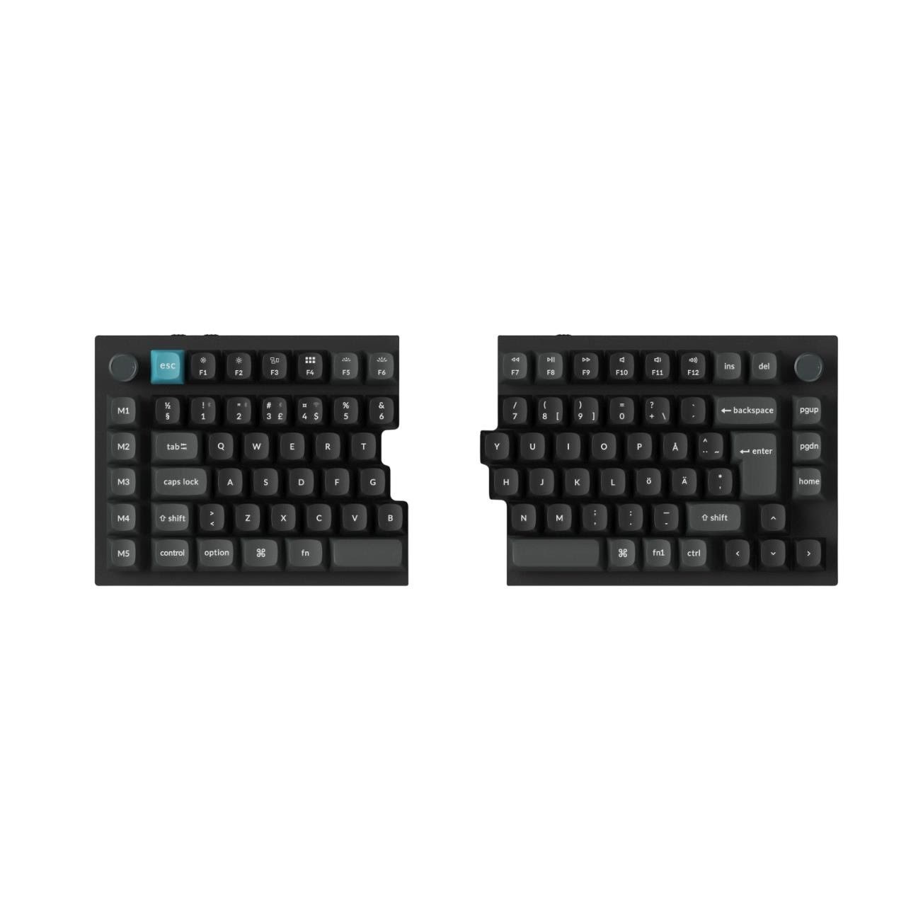 Keychron Q11 Ultra 75% Split 8K Wireless Tri-Mode - POM Brown - Gaming Tastatur - Uden Numpad - Nordisk - Sort