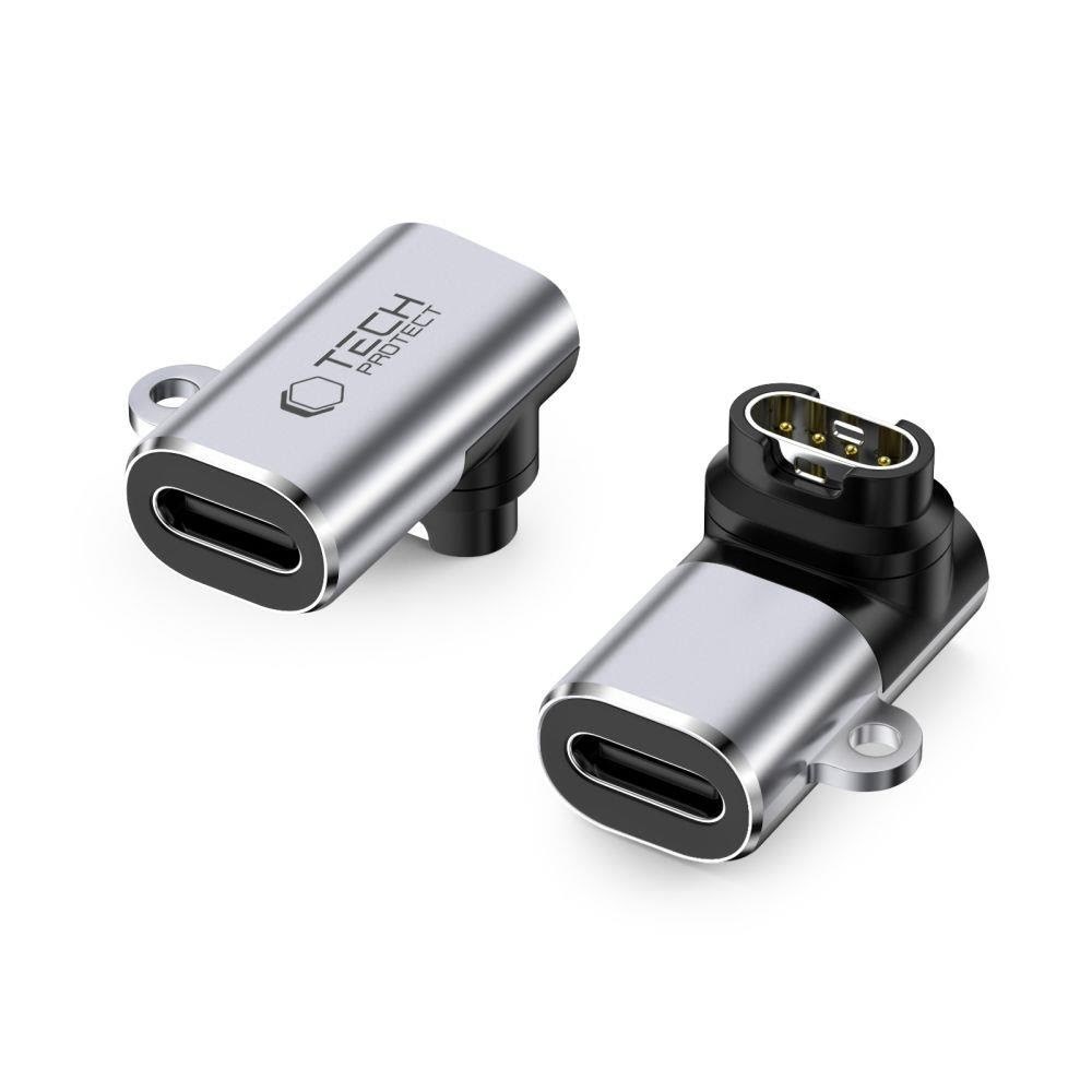 Tech-Protect Ultraboost USB-C Angle Adapter for Garmin Watch - Grey Usb Kabel Grå 5906302368709