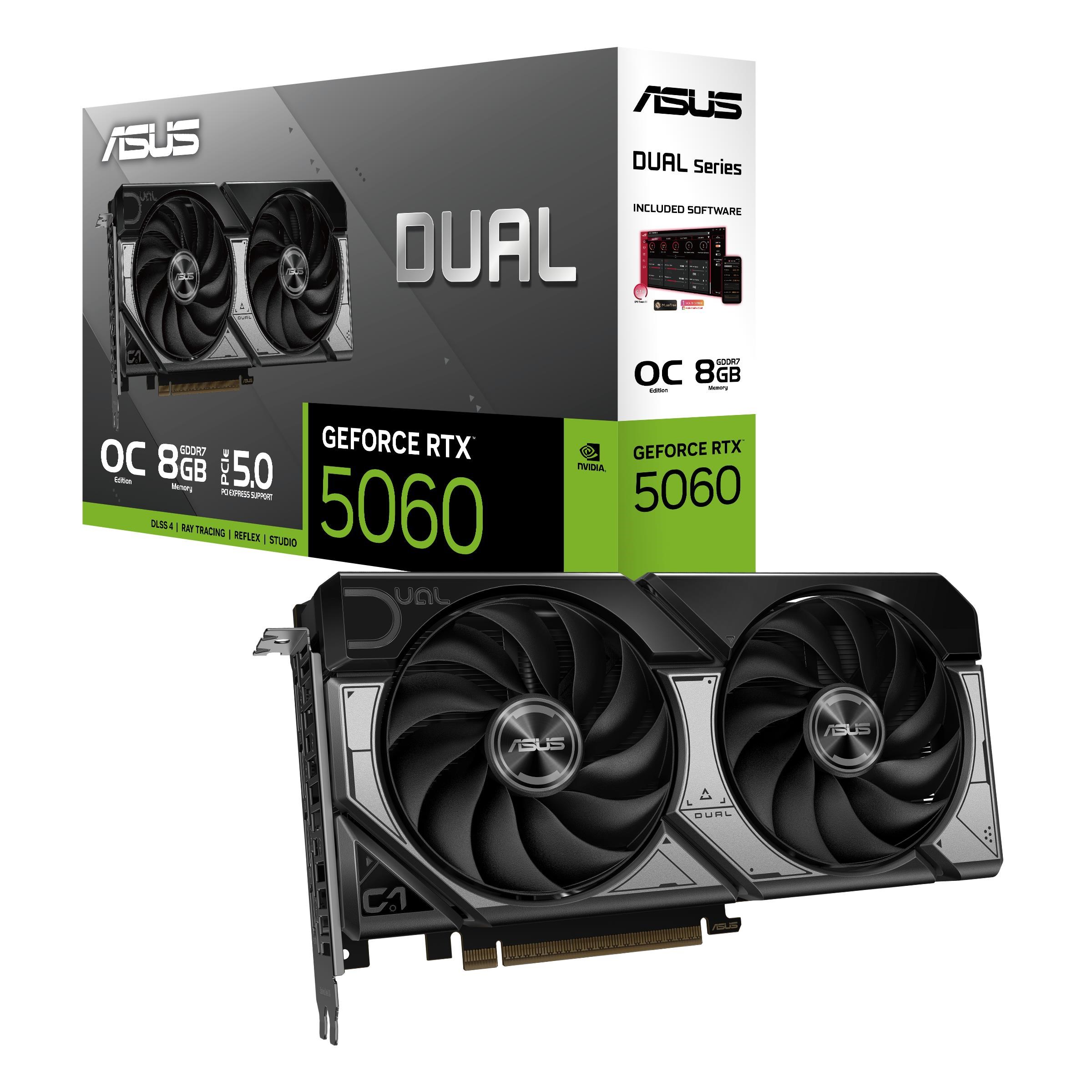 ASUS GeForce RTX 5060 DUAL OC Advanced - 8GB GDDR7 RAM - Grafikkort Grafikkort Sort 90YV0PS0-M0NA00
