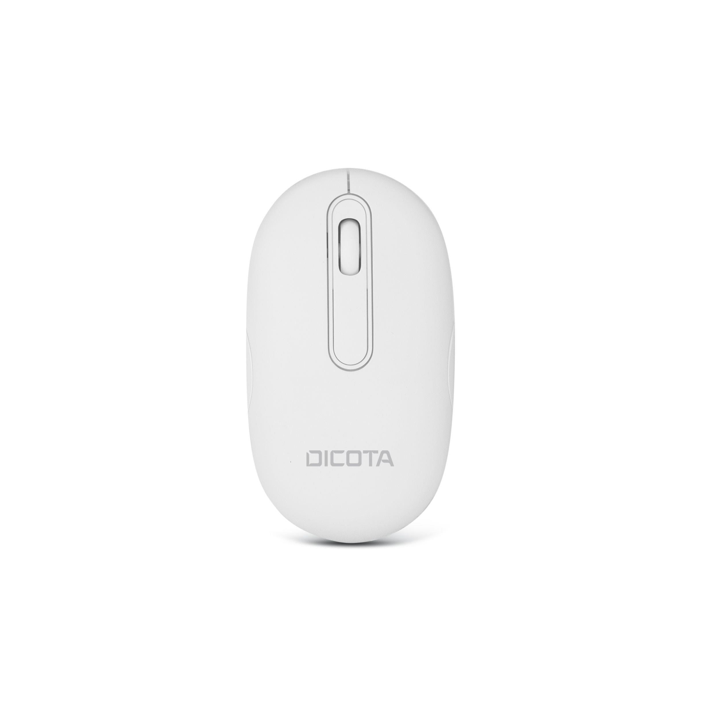Dicota Bluetooth Mouse DESKTOP - Bluetooth/2.4GHz | Rechargeable | 800-1600 DPI | White - Mus - Optisk - 3 knapper - Hvid