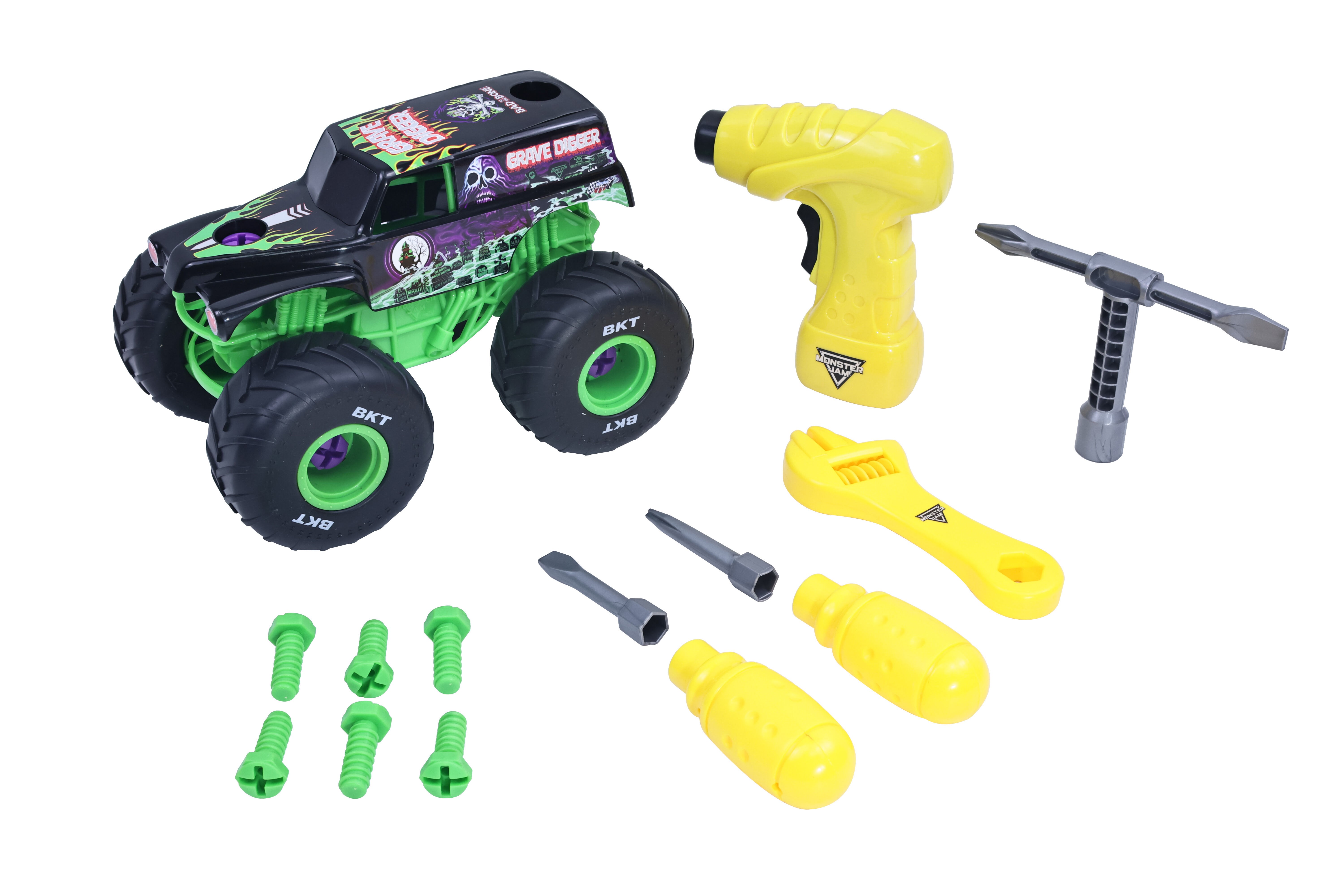 Monster Jam Mechanix 1:18 Build N ReBuild Grave D Legetøjsbil 5004584