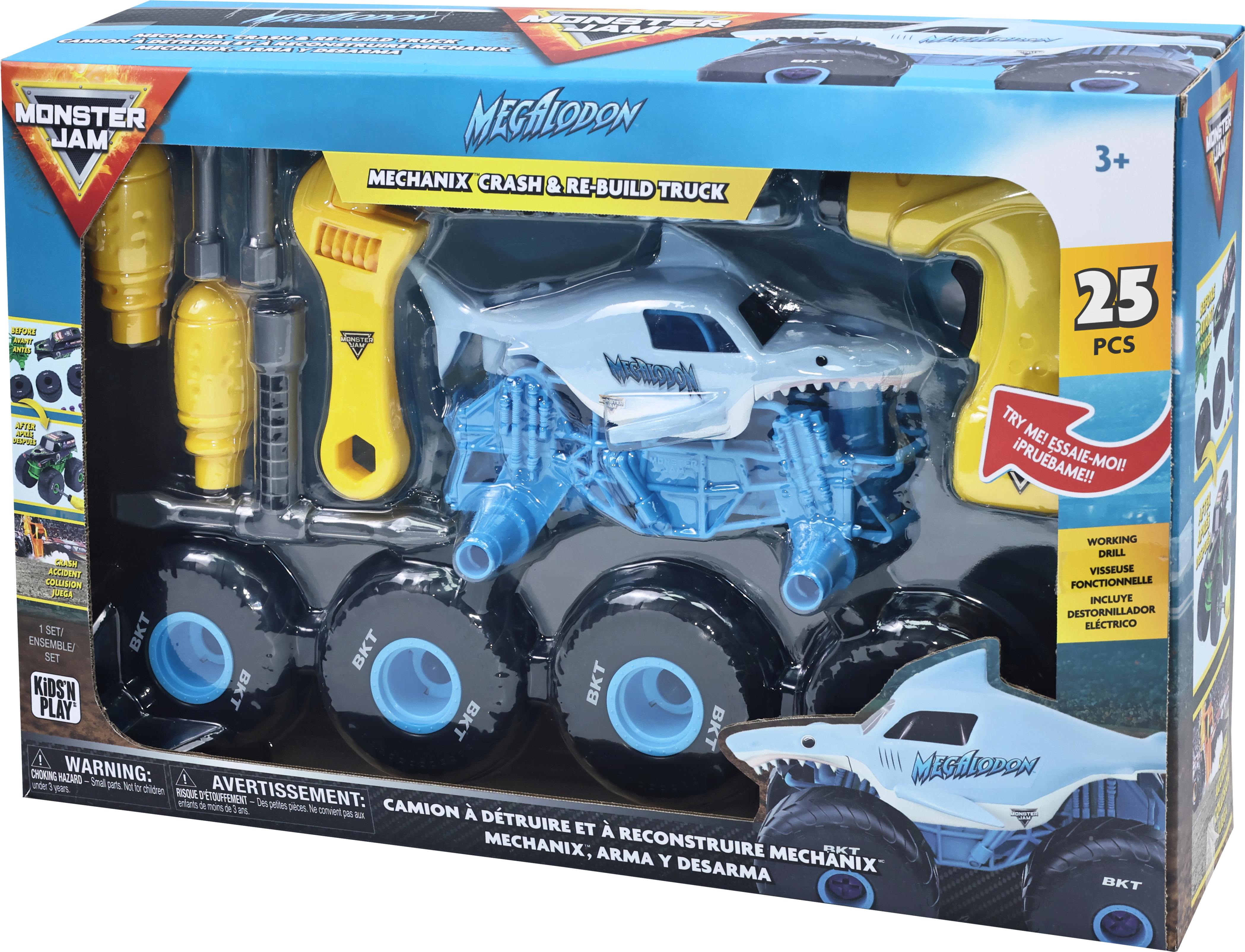 Monster Jam Mechanix 1:18 Build N ReBuild Megalod Legetøjsbil 5004588