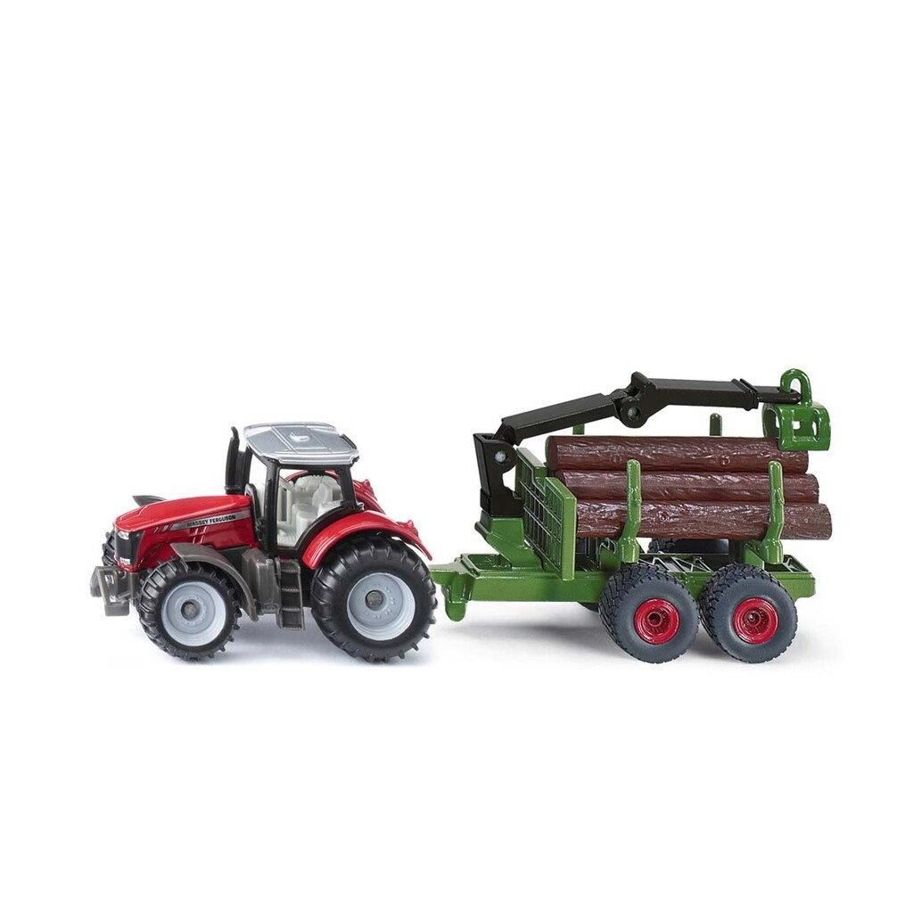 SIKU Massey Ferguson With Forestry Trailer Legetøjsbil 1134