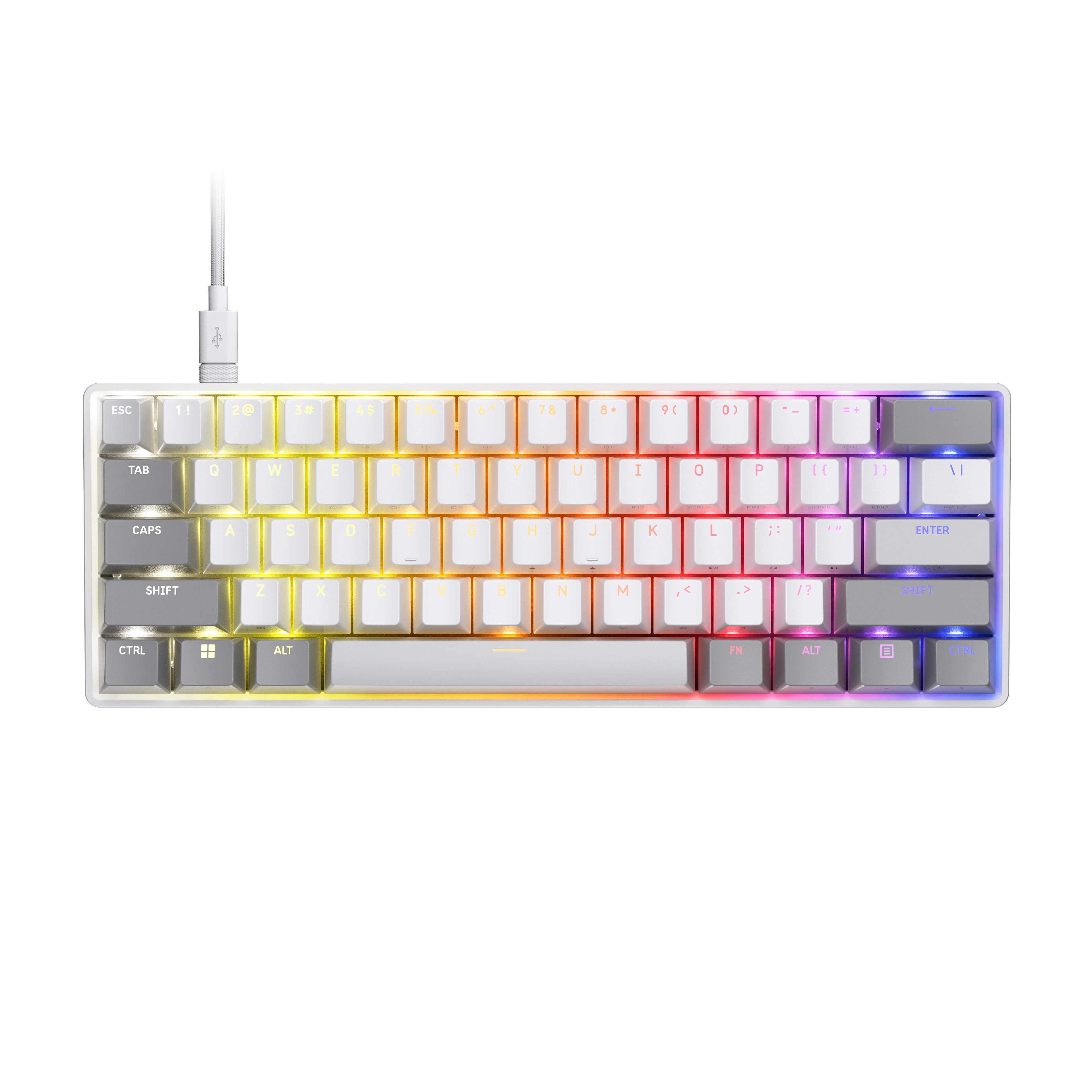 Corsair CLIPPER PRO MINI 60 - Gaming Tastatur - Uden Numpad - Nordisk - Hvid Tastatur CH-979111J-ND