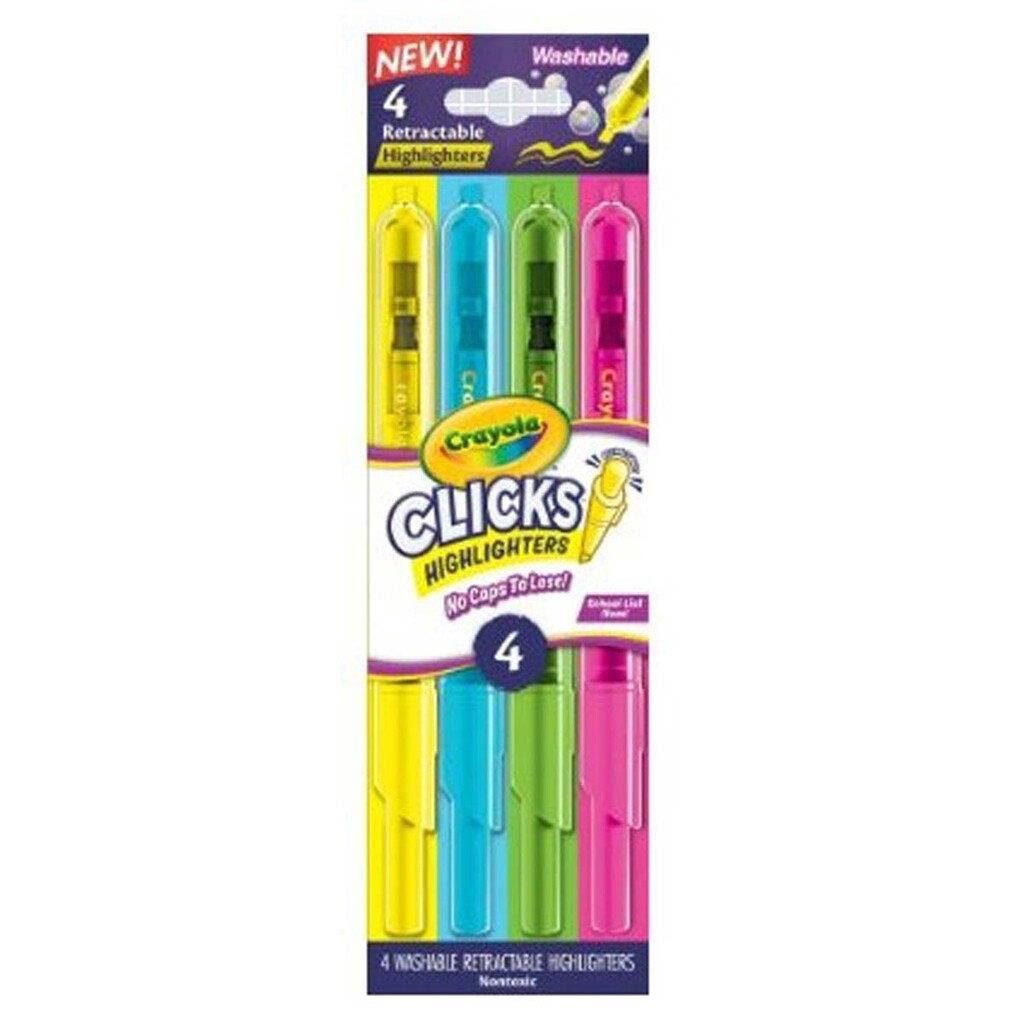 Crayola Clicks Retractable Highlighters 4 Pcs Kreativt Legetøj 58-8390