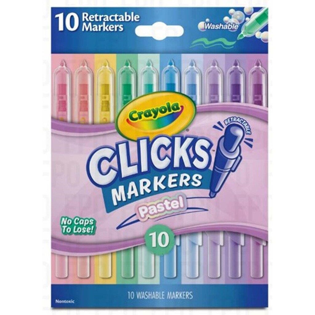 Crayola Clicks Retractable Markers 10 Pcs - Pastel Kreativt Legetøj 58-8378