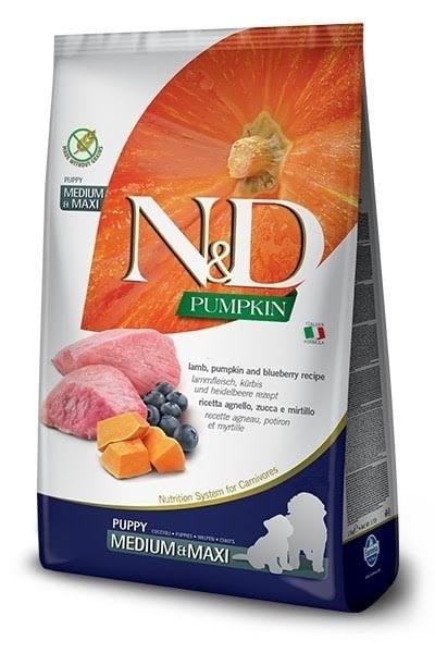Farmina N&D GF PUMPKIN DOG LAMB&BLUEBERRY PUPPY MEDIUM/MAXI 12kg Hundeudstyr PND120750S