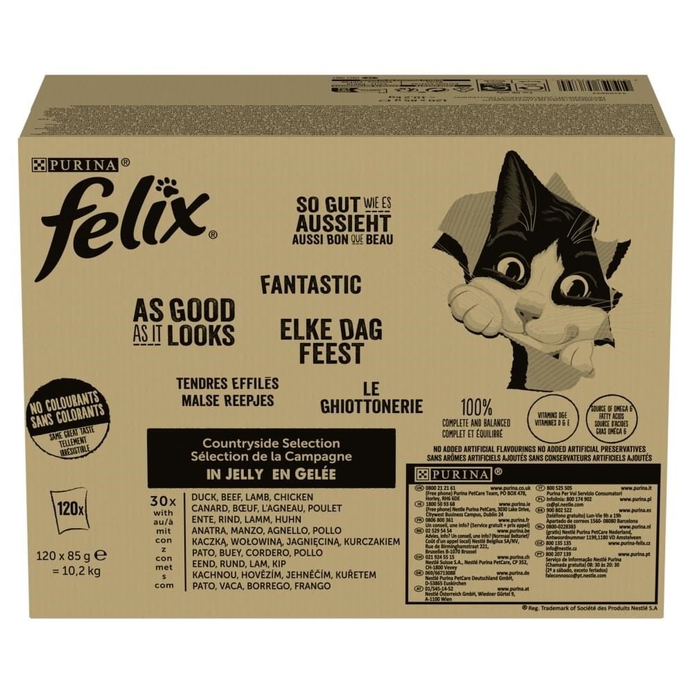 Purina Felix Fantastic Duo Mix Countryside - vådfoder til kat - 120x85g Katteudstyr 7613038576596