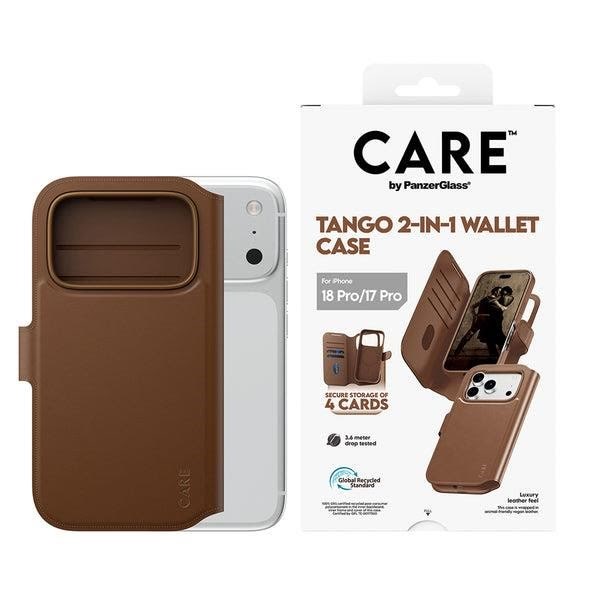 CARE by PanzerGlass Tango 2-in-1 Wallet Case Brown w. MagSafe Apple iPhone 18 Pro | 17 Pro