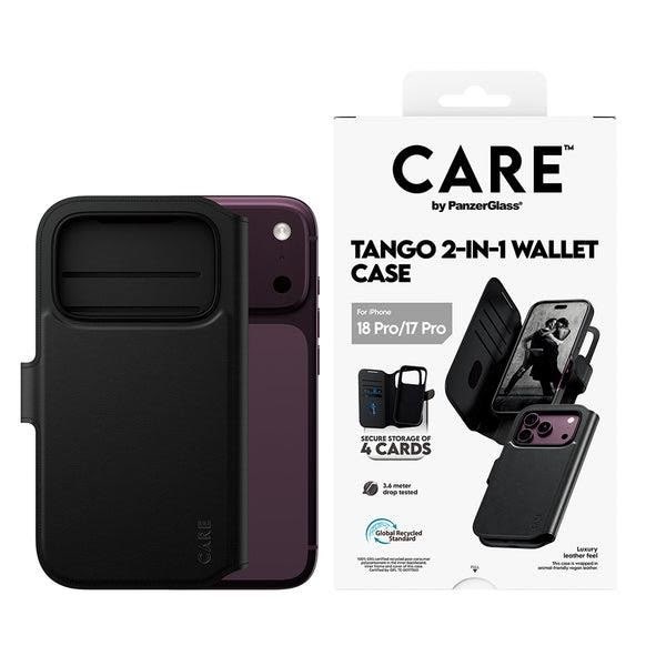 CARE by PanzerGlass Tango 2-in-1 Wallet Case Black w. MagSafe Apple iPhone 18 Pro | 17 Pro