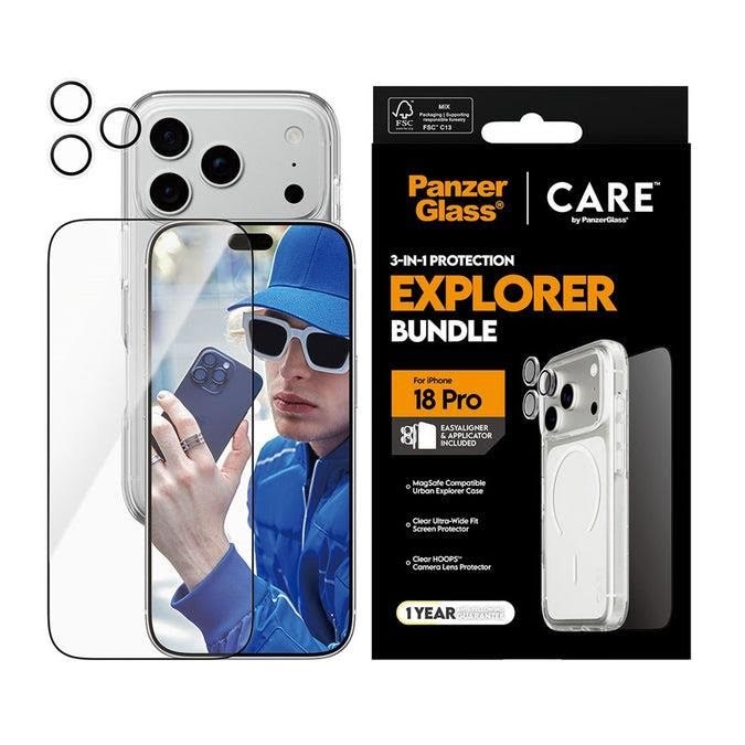 CARE by PanzerGlass Flagship 3-in-1 Bundle Apple iPhone 18 Pro Beskyttelsesglas CR74530