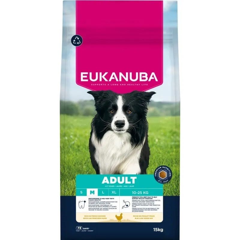 Eukanuba Premium Nutrition Adult Medium Breed Chicken - dry dog food - 15kg Hundeudstyr 8710255201948