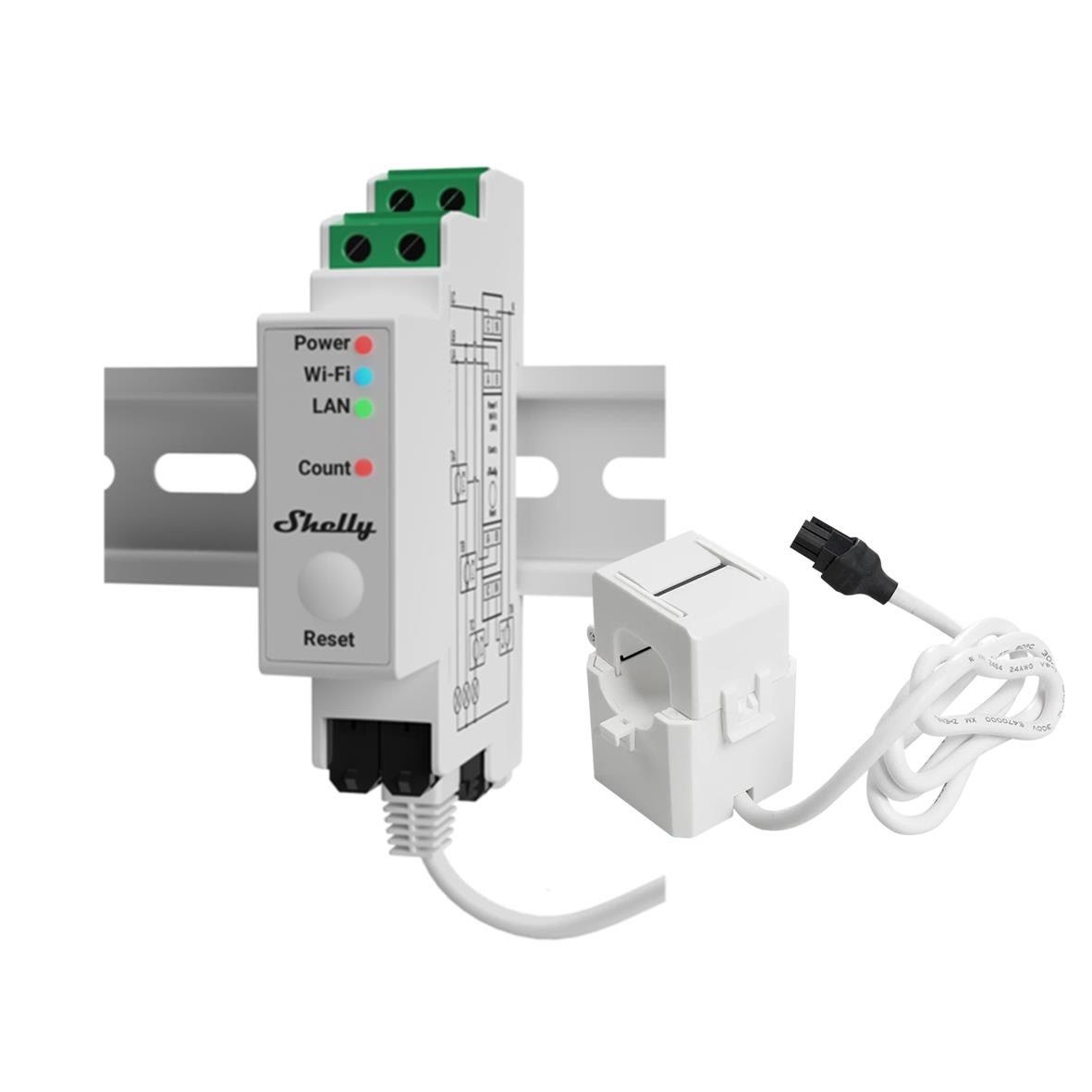 Shelly Pro 3EM 120A V2 - WiFi 3-faset energimåler, 120A Smart Home Shelly_Pro_3EM_120A_v2