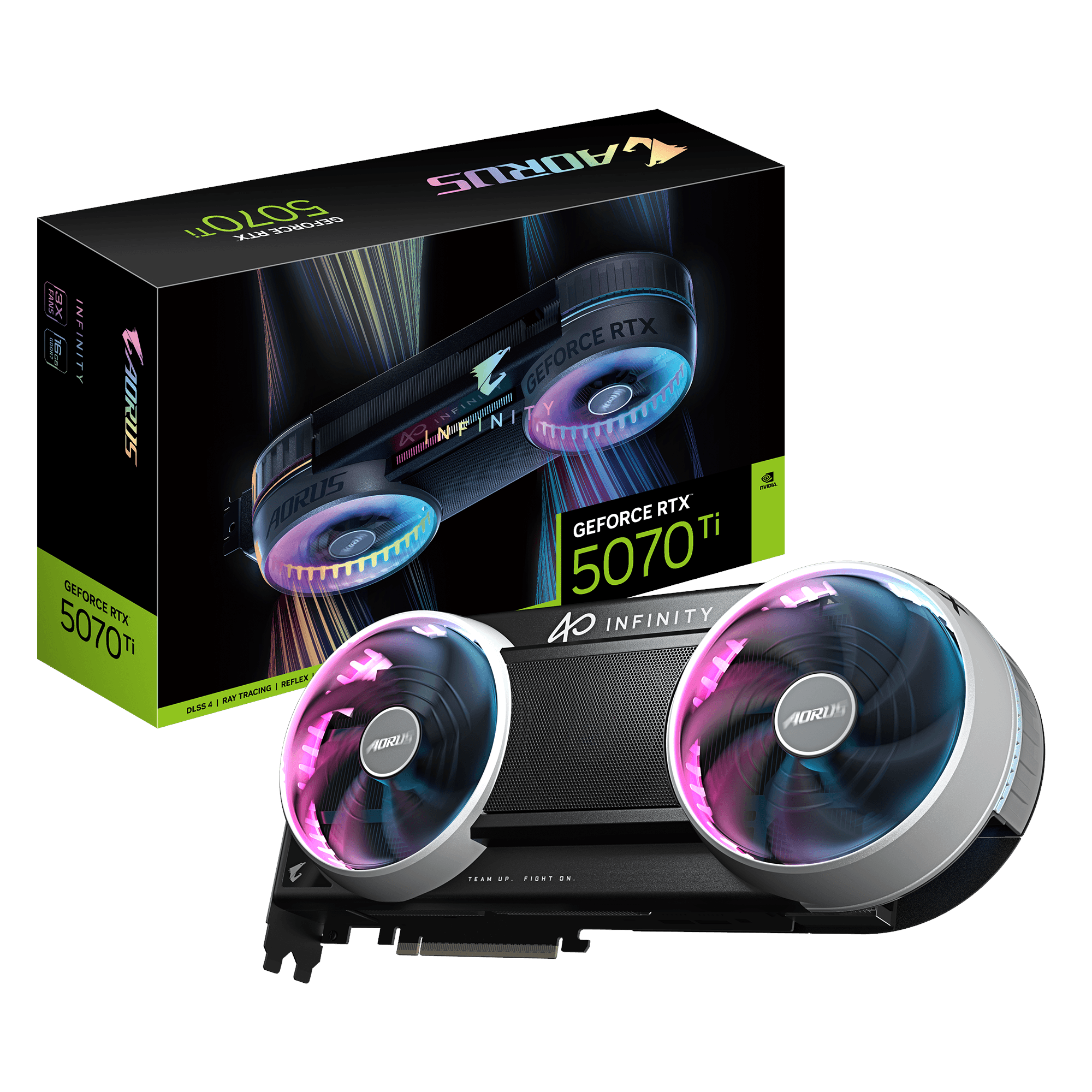 GIGABYTE GeForce RTX 5070 Ti AORUS INFINITY - 16GB GDDR7 RAM - Grafikkort Grafikkort Sort GV-N507TAORUS IF-16GD