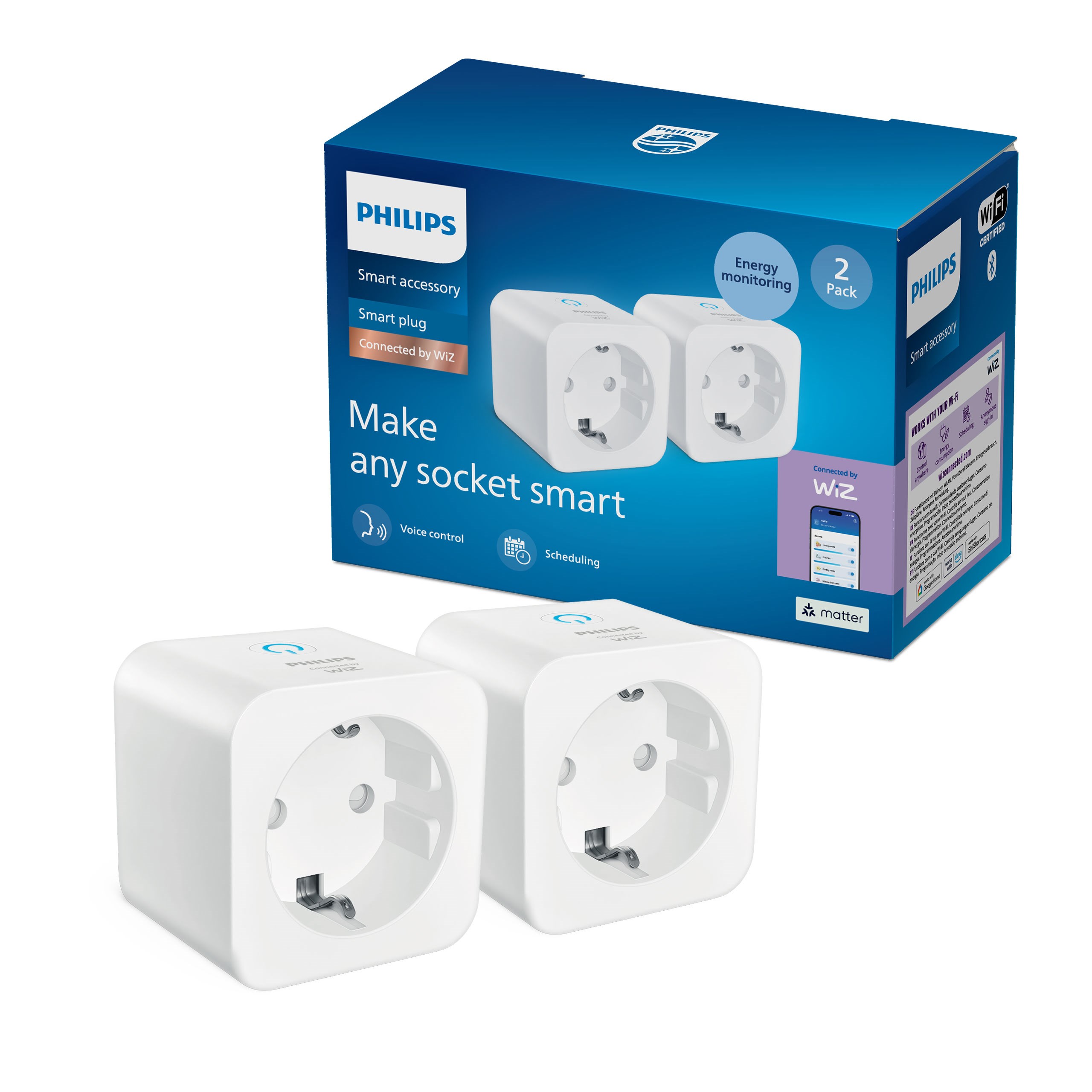 Philips Smart Lighting Smart plug med energimåler 2-pak Smart Home 929004751941