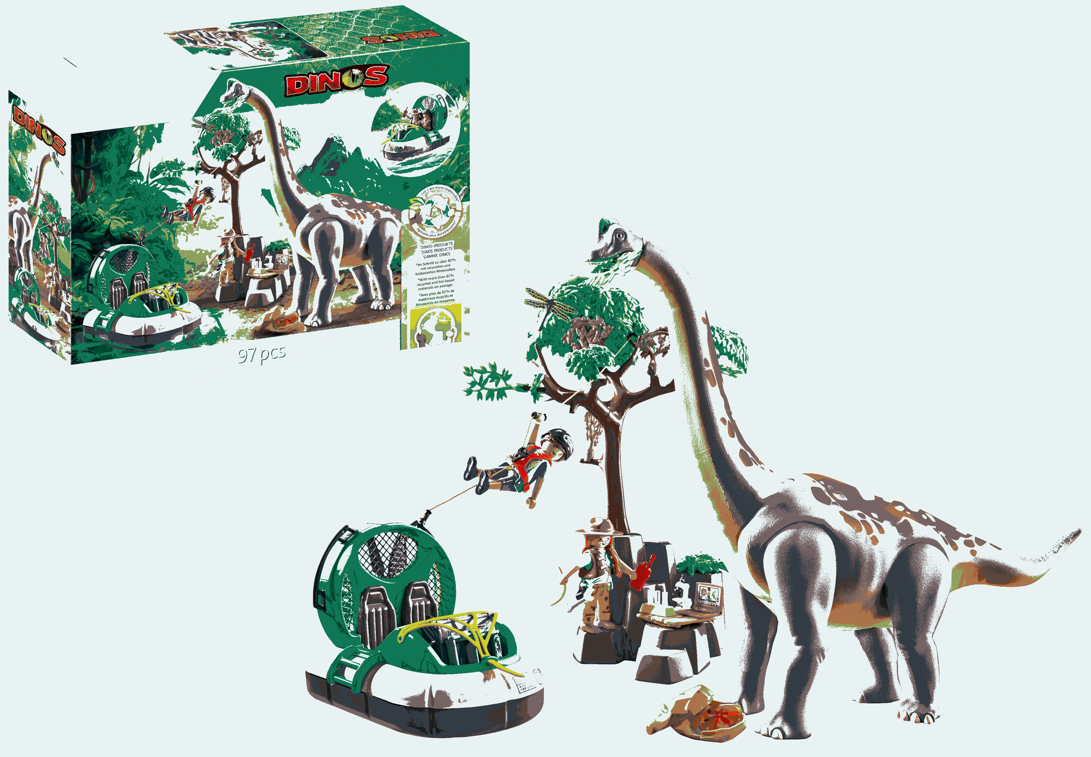 Playmobil Dinos - Brachiosaurus med svævefartøj Playmobil 71819