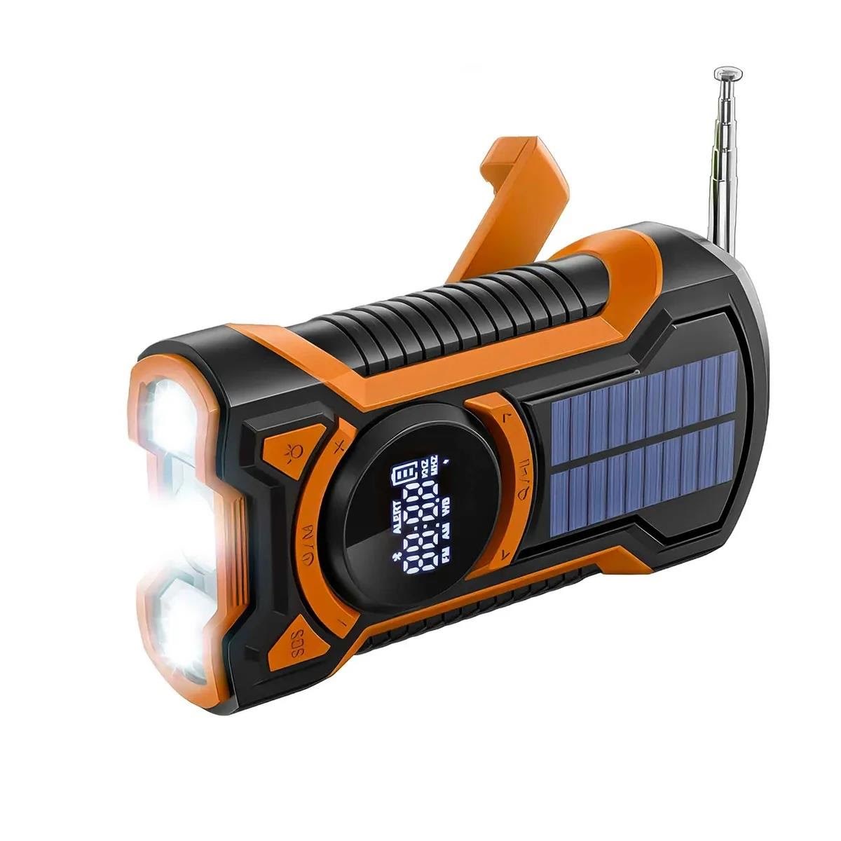 Just in Case 5000mAh Emergency Radio with Solar - Black/Orange - 5000 mAh Powerbank Sort 8774125